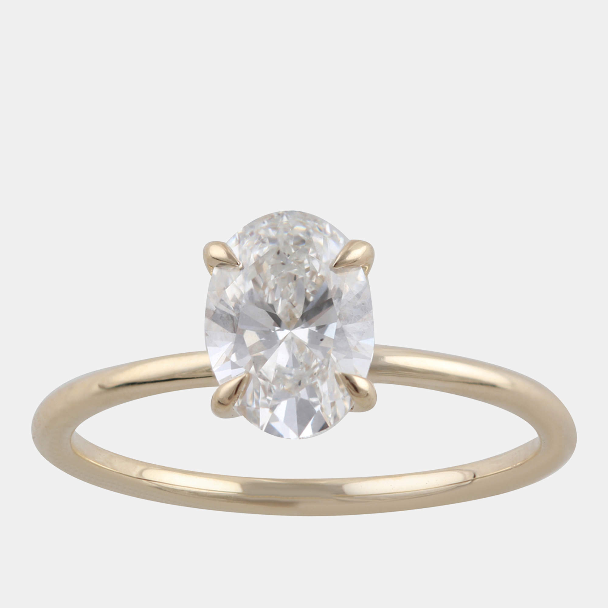 Pre Owned 4.95ct 14k Yellow Gold Lab Grown Diamond Hidden Halo Solitaire Ring