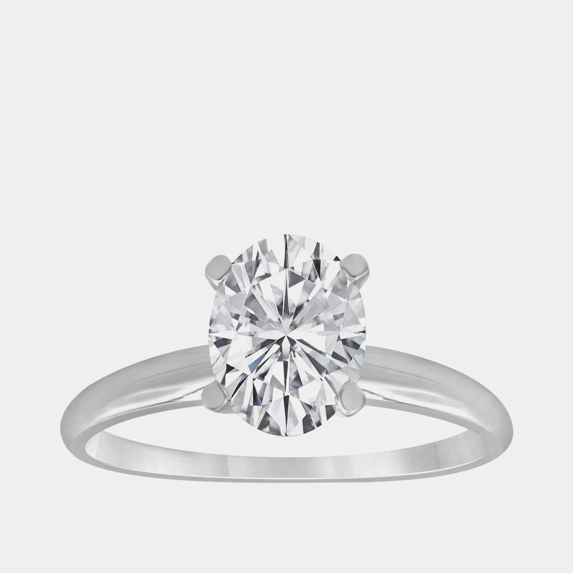 Pre Owned 0.75ct 14k White Gold Lab Grown Diamond Solitaire Ring