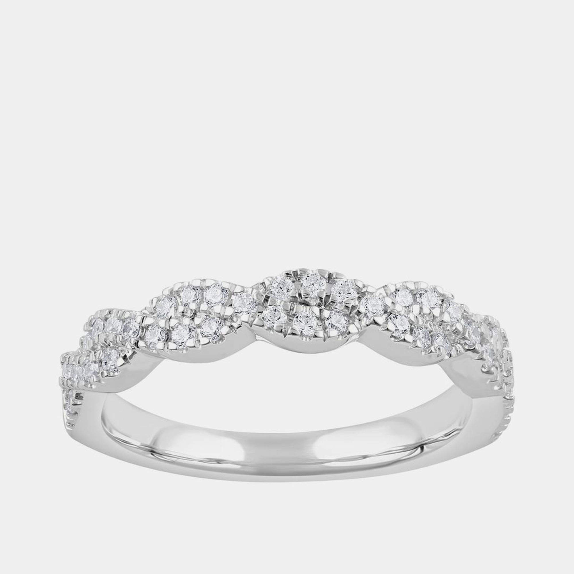 مملوكة مسبقًا خاتم من الألماس الصناعي بذهب أبيض عيار 14 (0.4 قيراط)