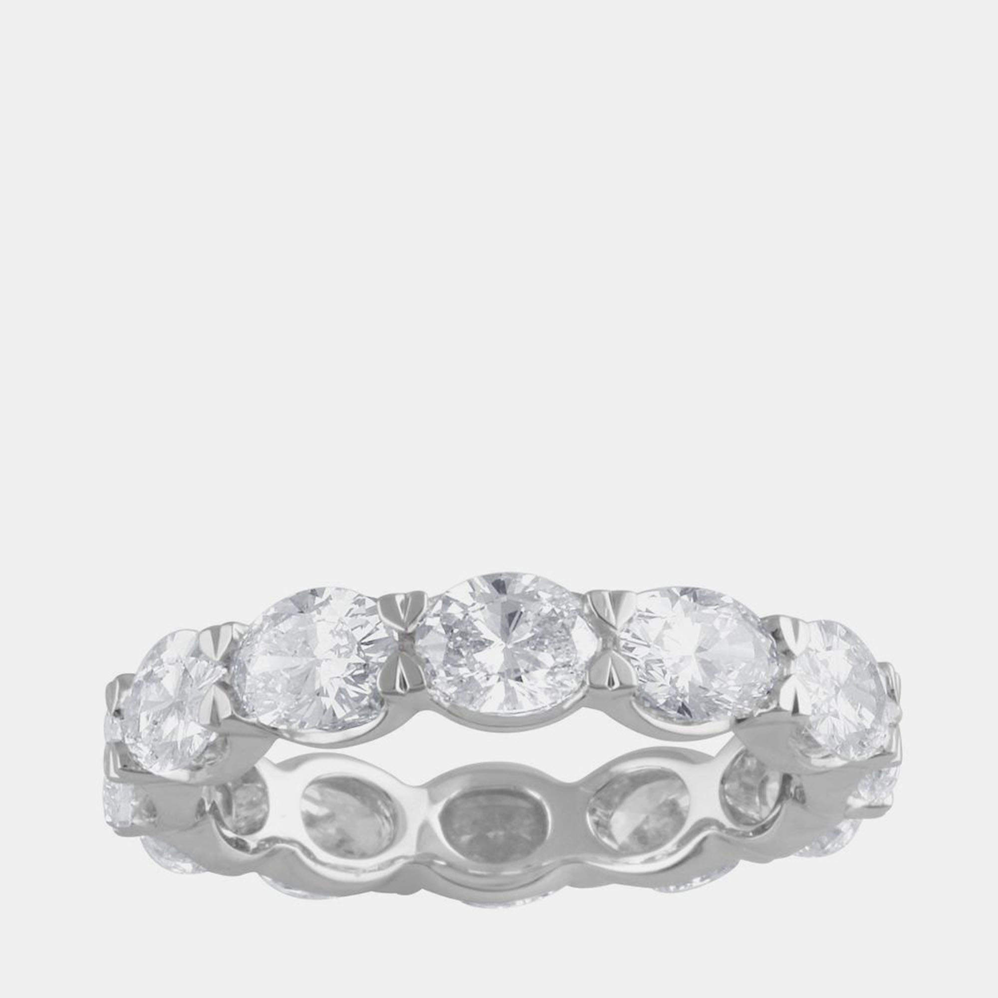 مملوكة مسبقًا خاتم أبدي من الألماس الصناعي بذهب أبيض عيار 14 (3.91 قيراط)