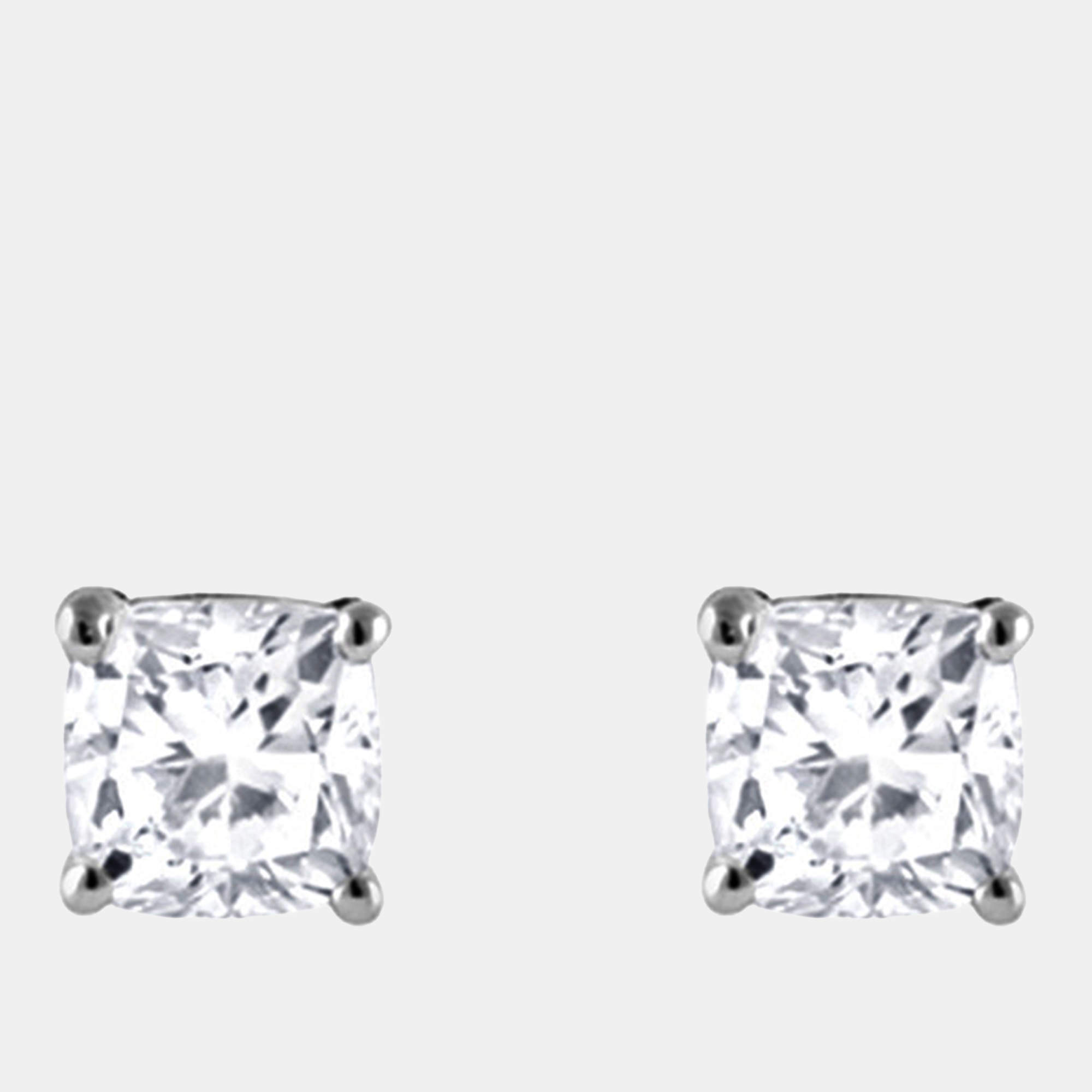 Pre Owned 0.95ct 14k White Gold Lab Grown Diamond Basic Stud Earring