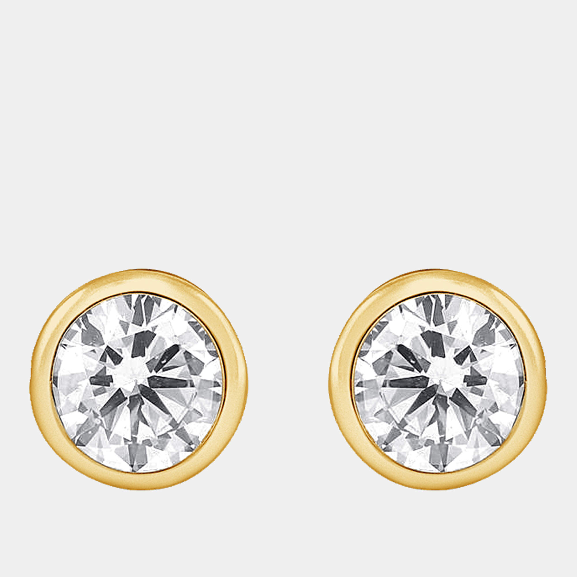 Pre Owned 0.95ct 14k Yellow Gold Lab Grown Diamond Basic Stud Earring