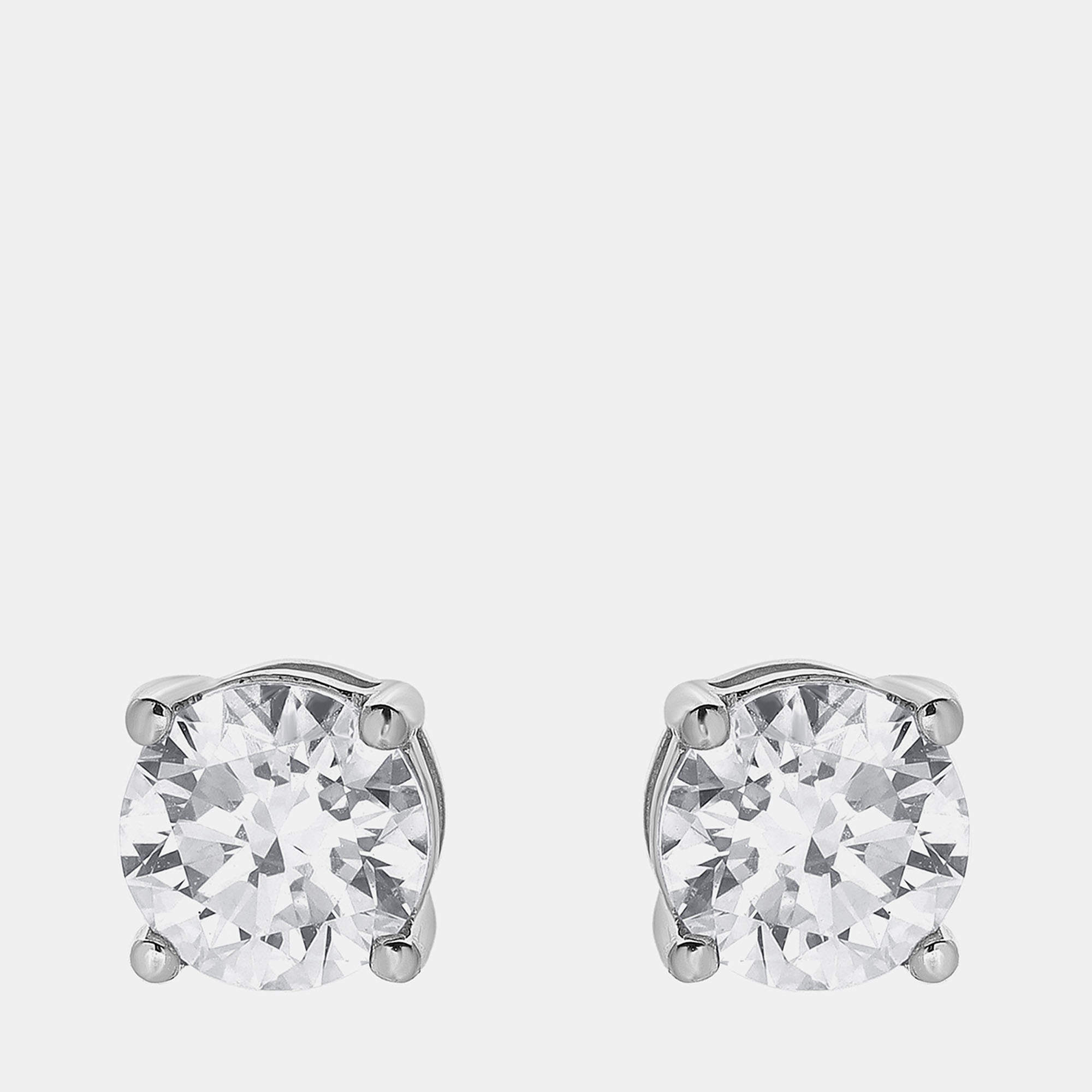 Pre Owned 1ct 14k White Gold Lab Grown Diamond Basic Stud Earring