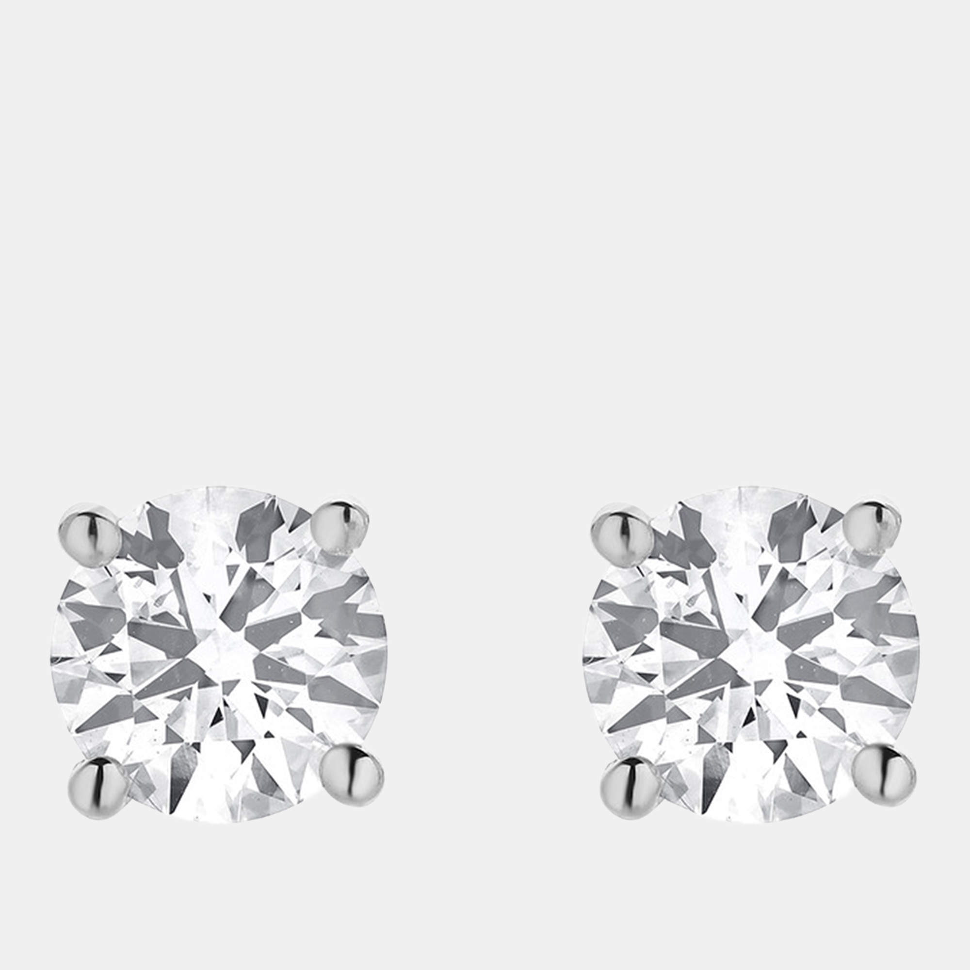 مملوكة مسبقًا 1.95ct 14k White Gold Lab Grown Diamond Basic Stud Earring