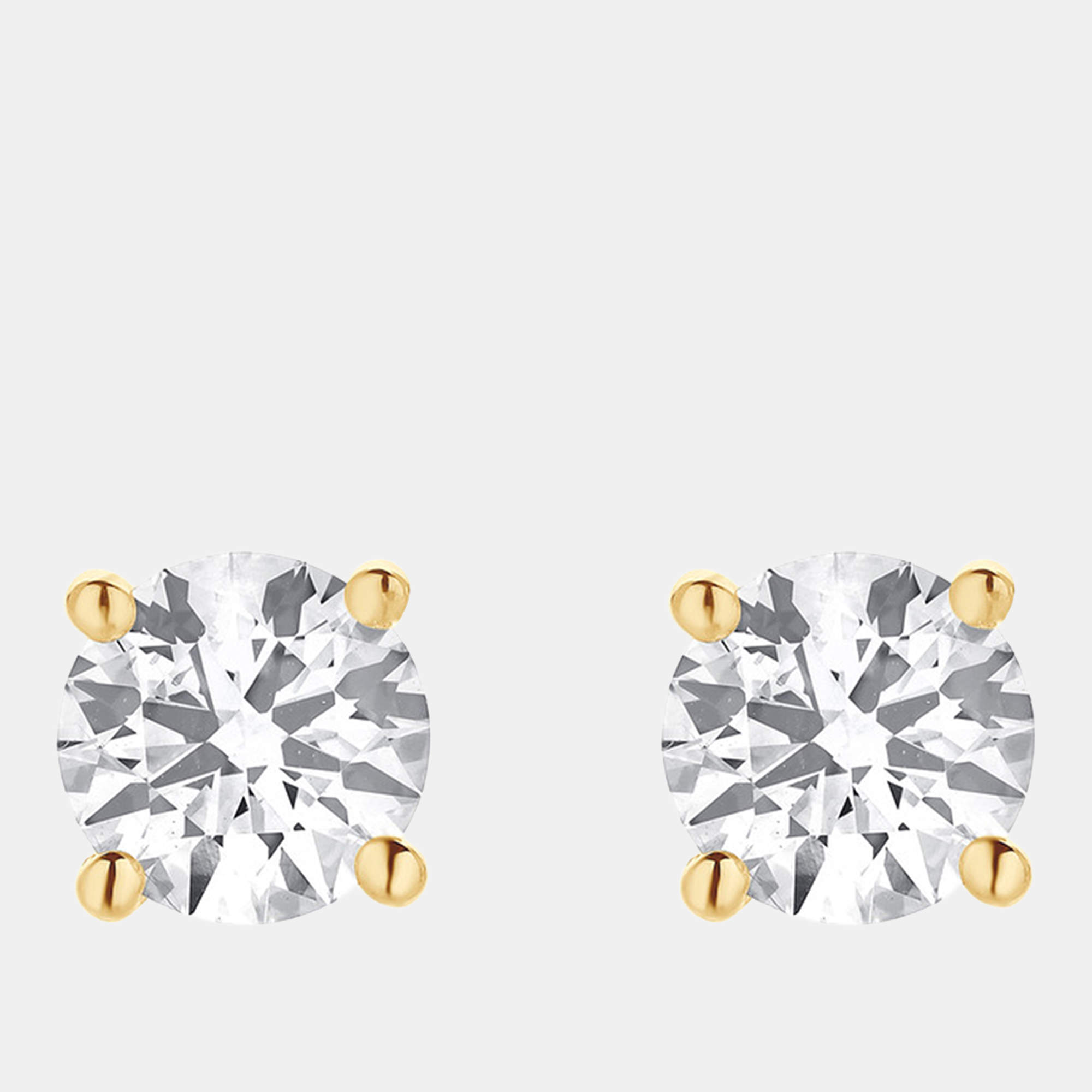Pre Owned 1.95ct 14k Yellow Gold Lab Grown Diamond Basic Stud Earring