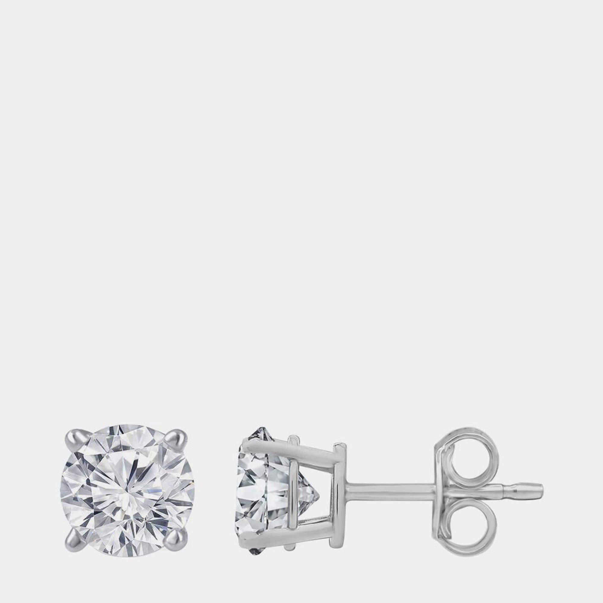 Pre Owned 2ct 14k White Gold Lab Grown Diamond Basic Stud Earring