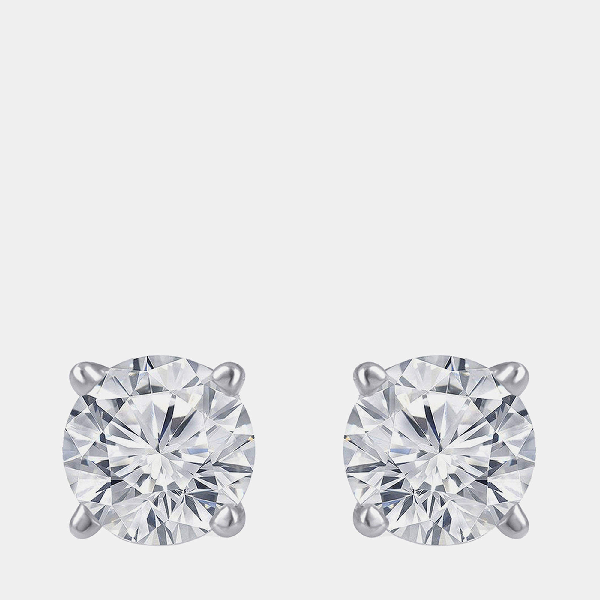 Pre Owned 2ct 14k White Gold Lab Grown Diamond Basic Stud Earring