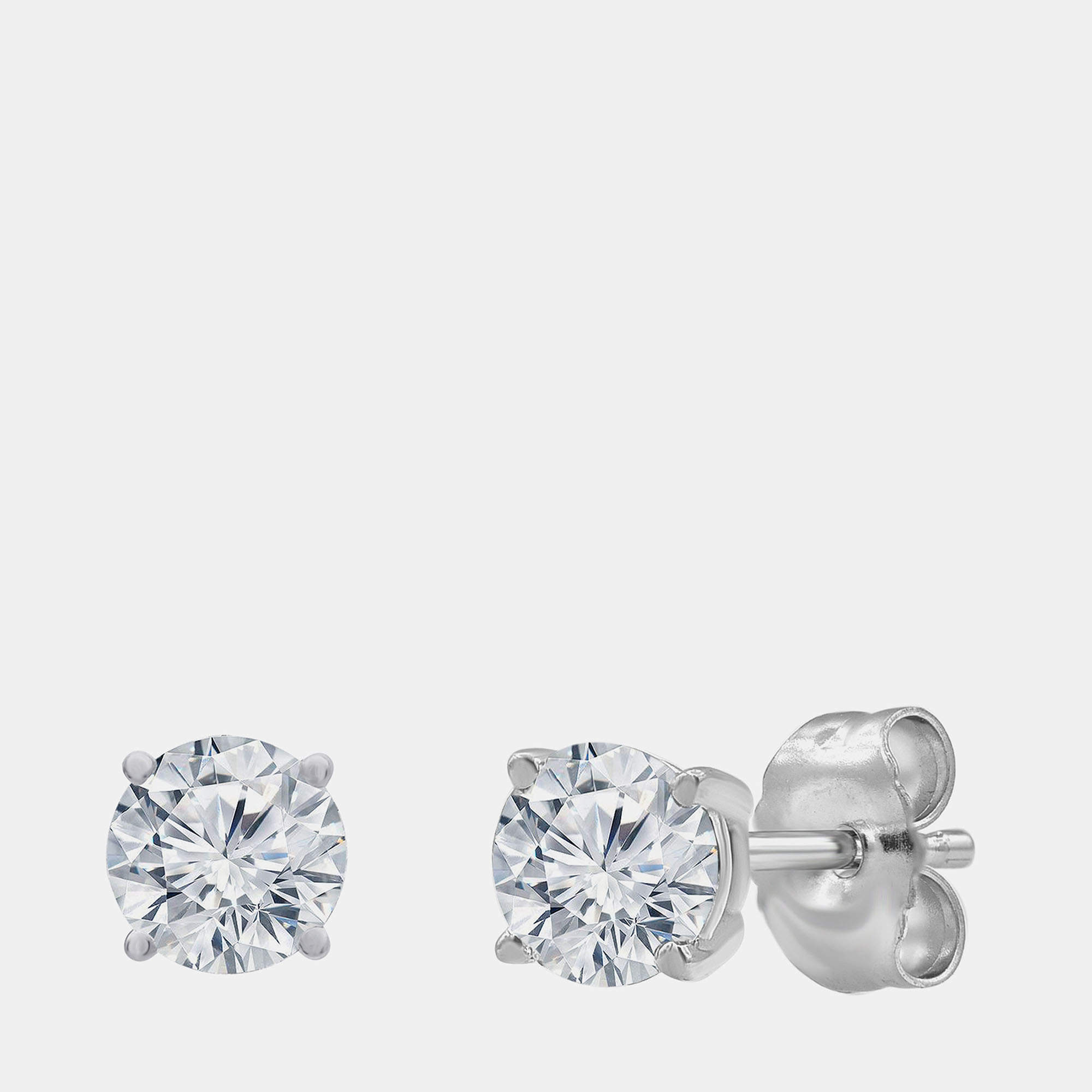 Pre Owned 2ct 14k White Gold Lab Grown Diamond Basic Stud Earring