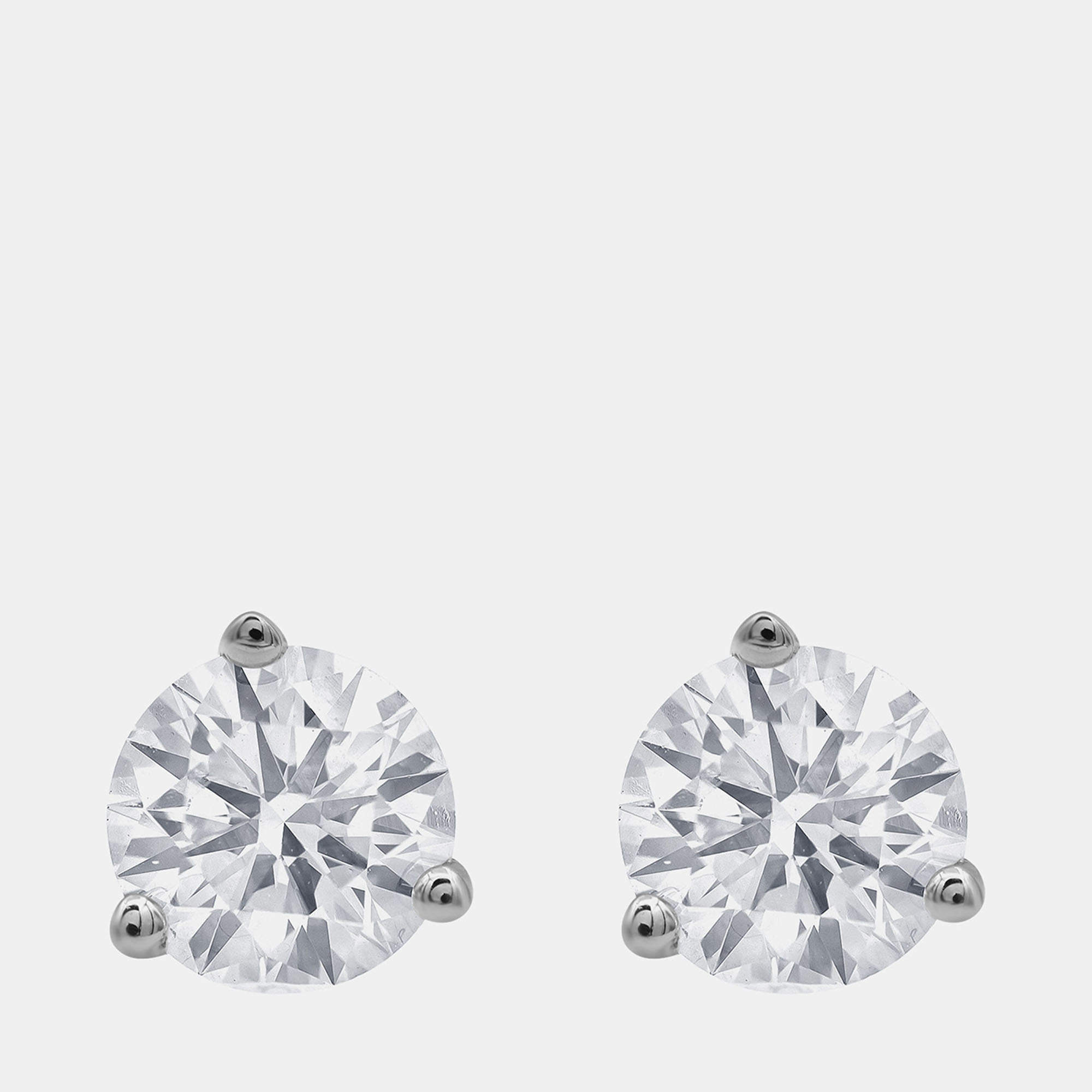 Pre Owned 2.5ct 14k White Gold Lab Grown Diamond Martini Stud Earring