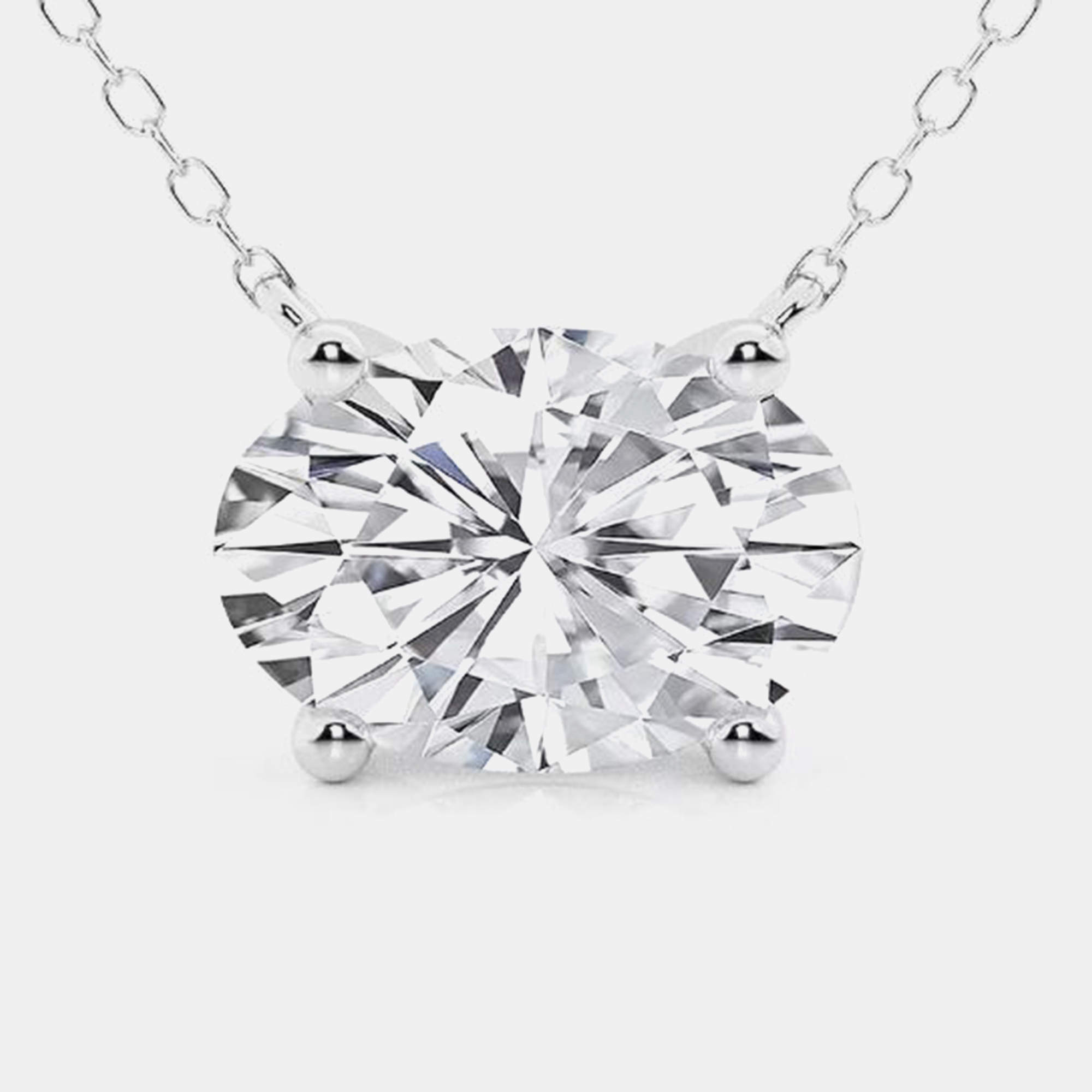 Pre Owned 0.45ct 14k White Gold Lab Grown Diamond Solitaire Pendant
