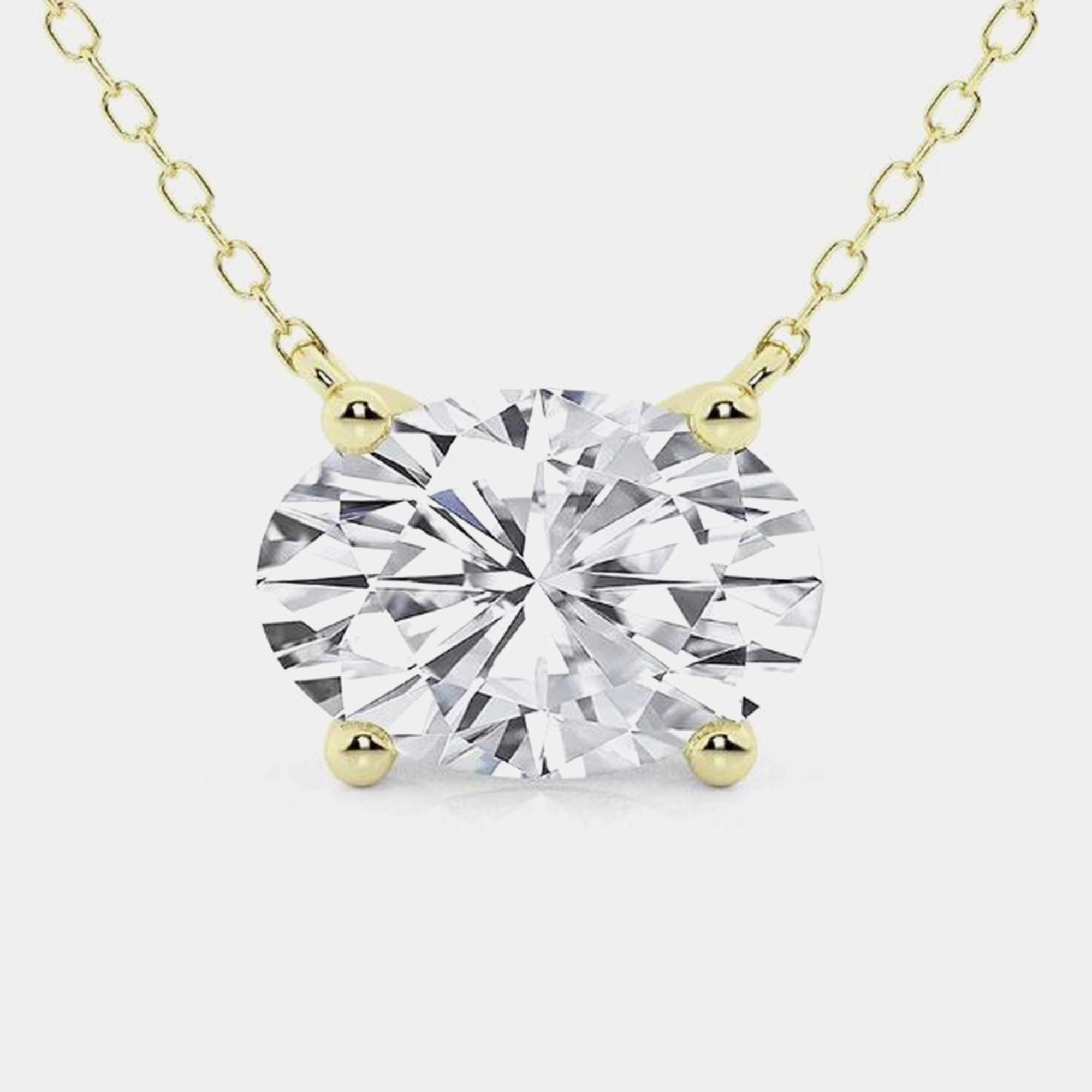 Pre Owned 0.45ct 14k Yellow Gold Lab Grown Diamond Solitaire Pendant