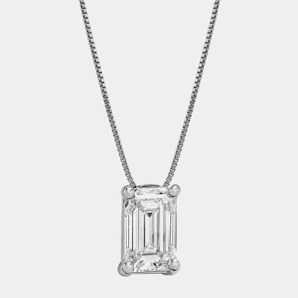Pre Owned 1ct 14k White Gold Lab Grown Diamond Solitaire Pendant