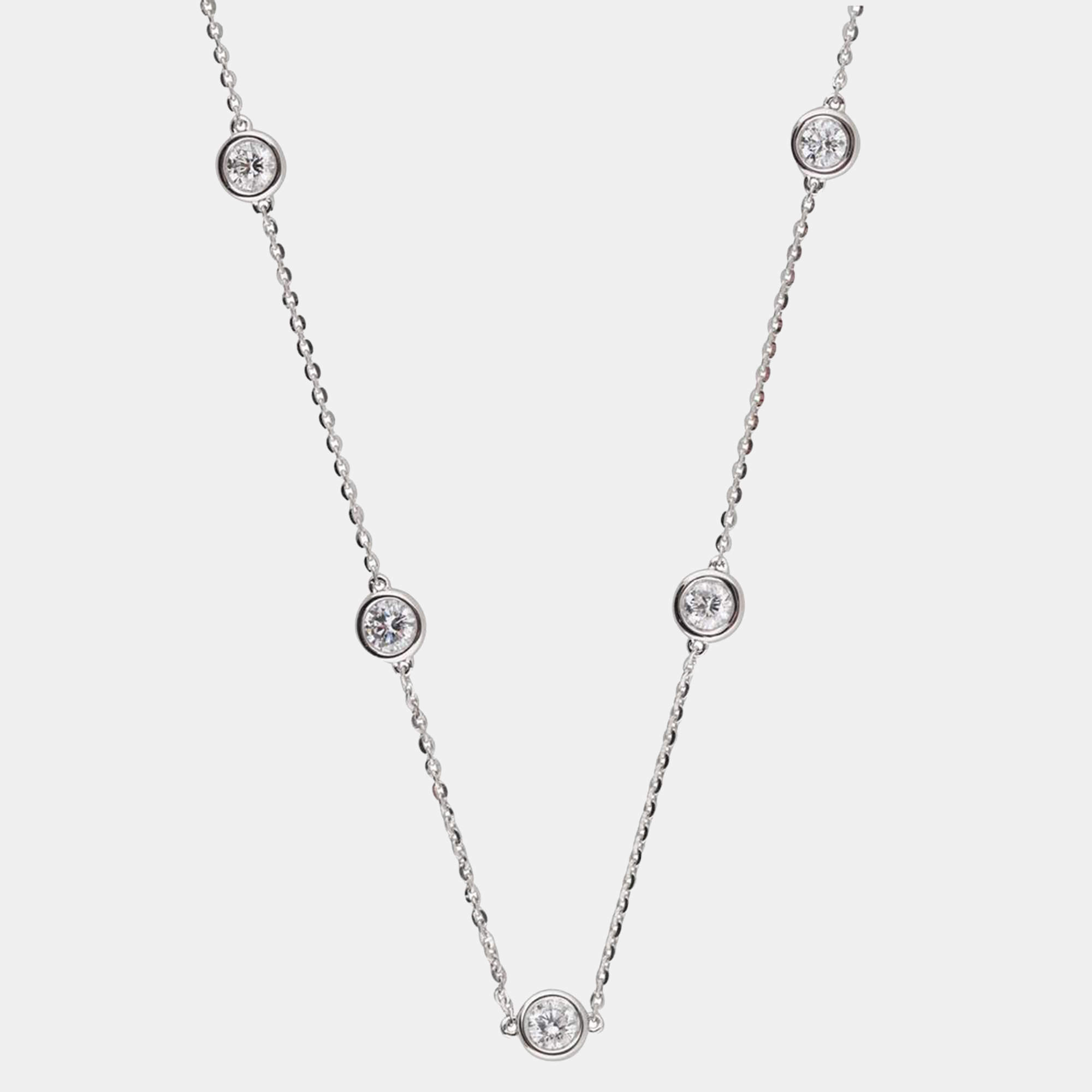 Pre Owned 1.5ct 14k White Gold Lab Grown Diamond Diamond by The Yard Necklace