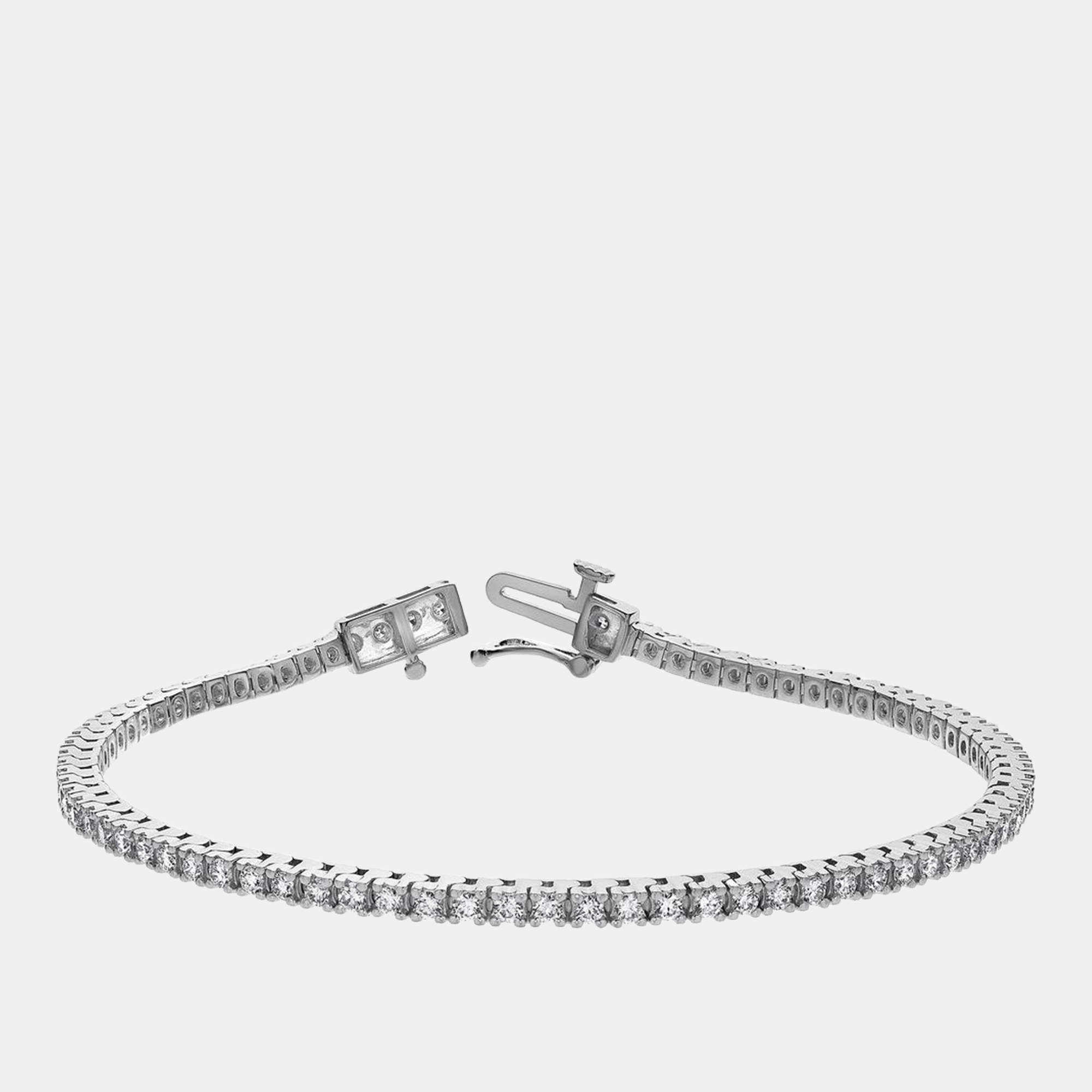 Pre Owned 1.6ct 14k White Gold Lab Grown Diamond Tennis Bracelet