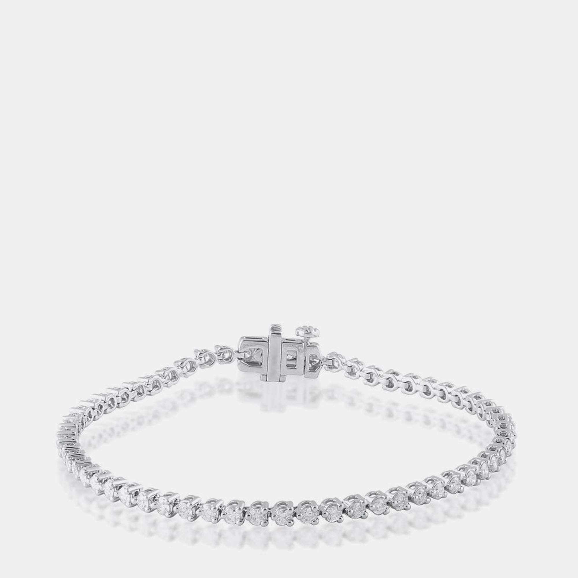 Pre Owned 5ct 14k White Gold Lab Grown Diamond Tennis Bracelet