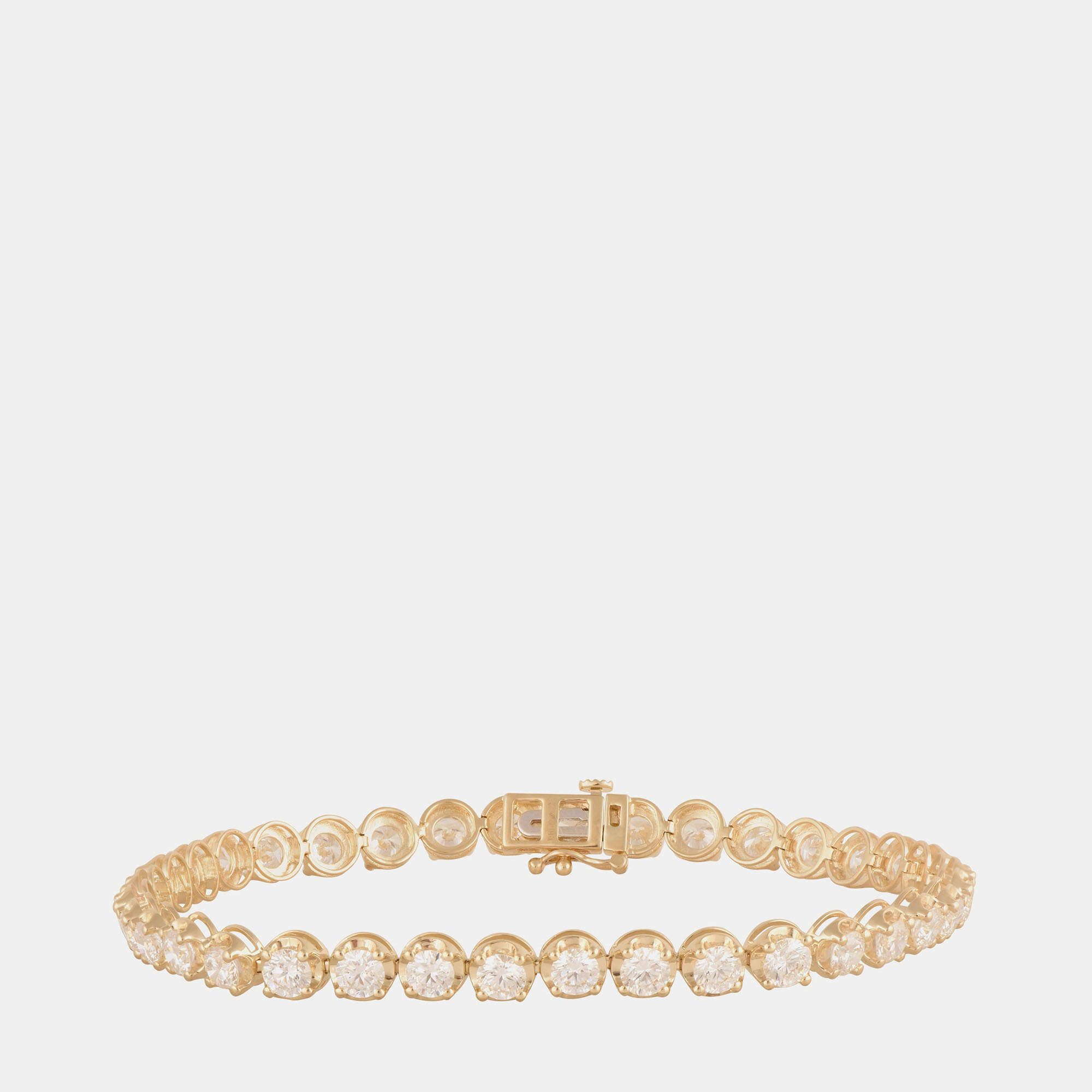 Pre Owned 8.99ct 14k Yellow Gold Lab Grown Diamond Tennis Bracelet