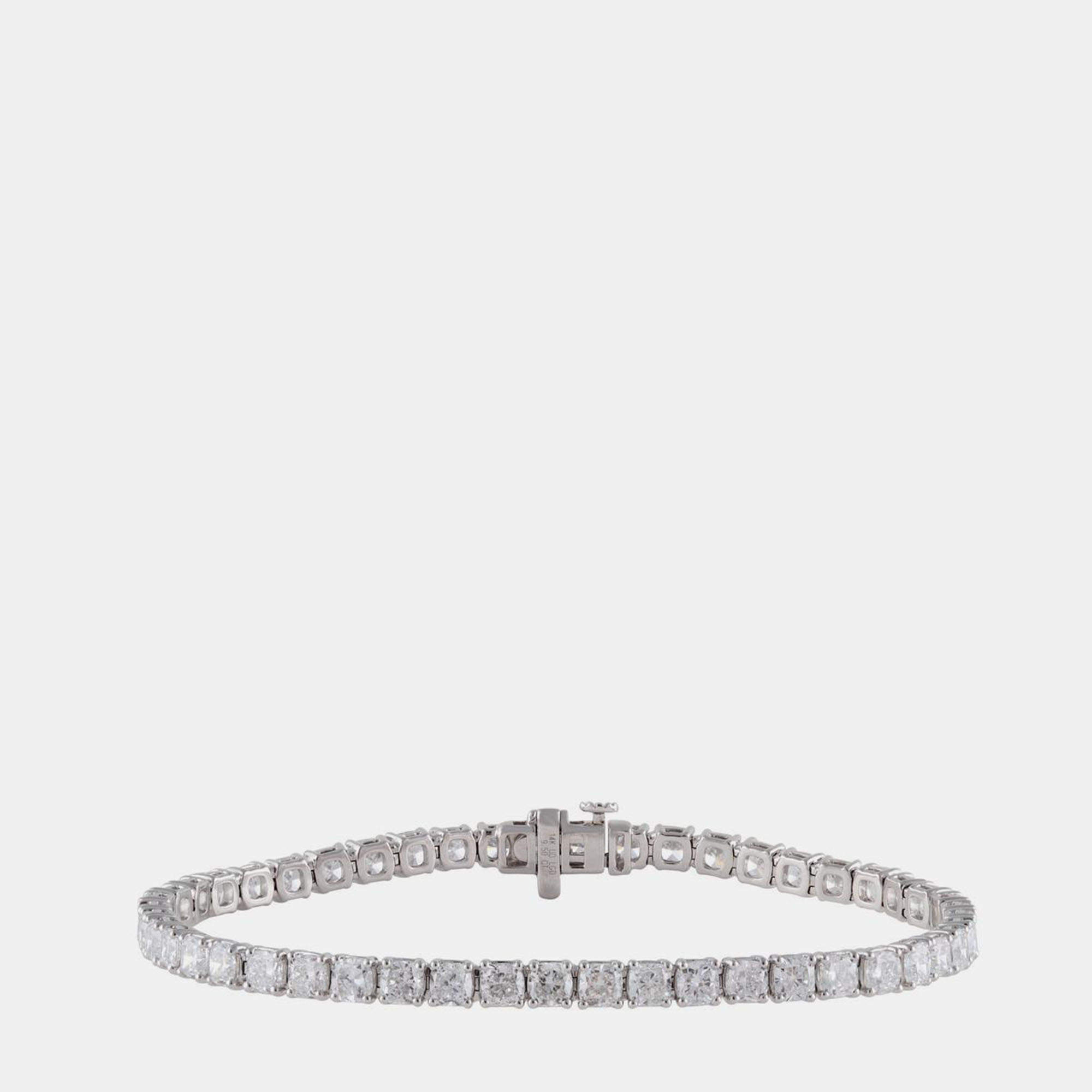 Pre Owned 9.5ct 14k White Gold Lab Grown Diamond Tennis Bracelet