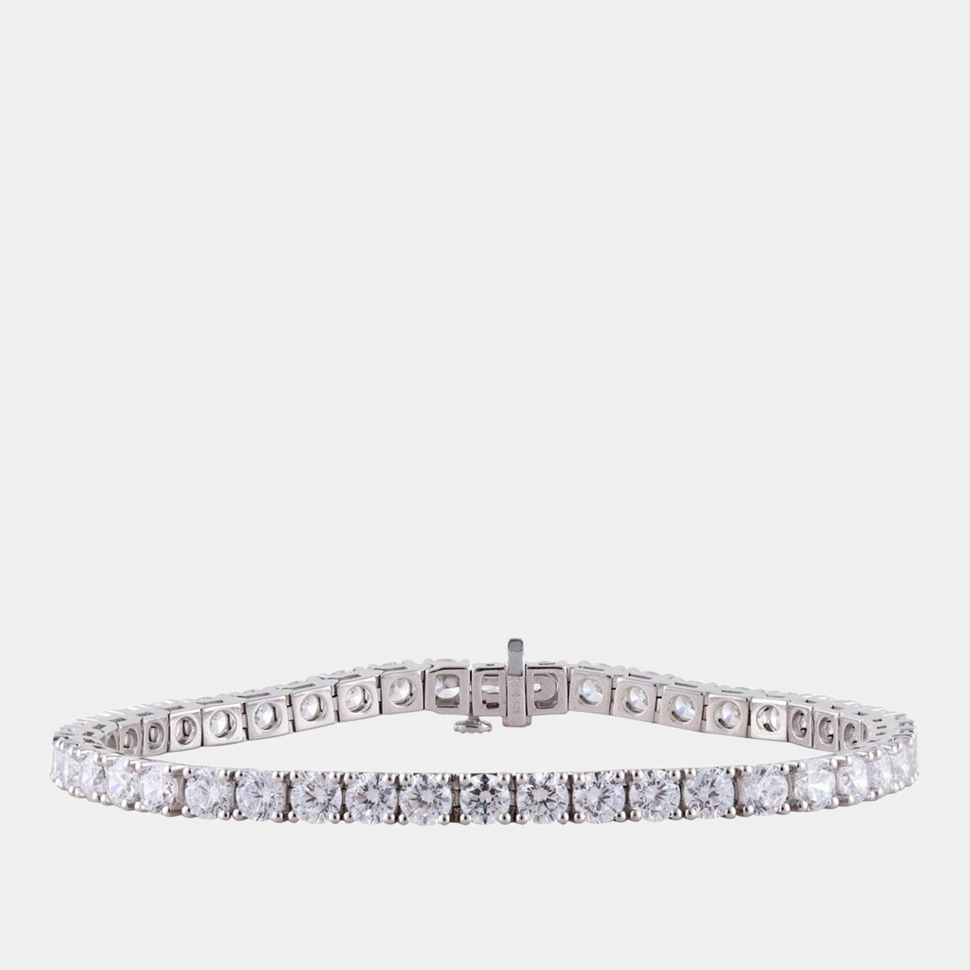 Pre Owned 10.45ct 14k White Gold Lab Grown Diamond Tennis Bracelet