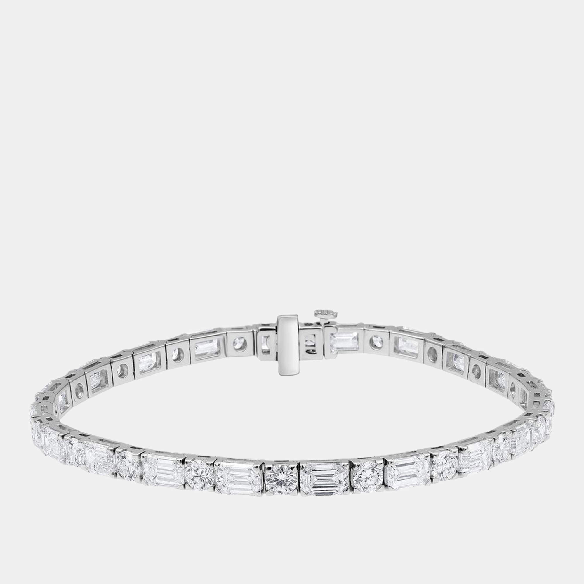Pre Owned 11.5ct 14k White Gold Lab Grown Diamond Fashion Bracelet