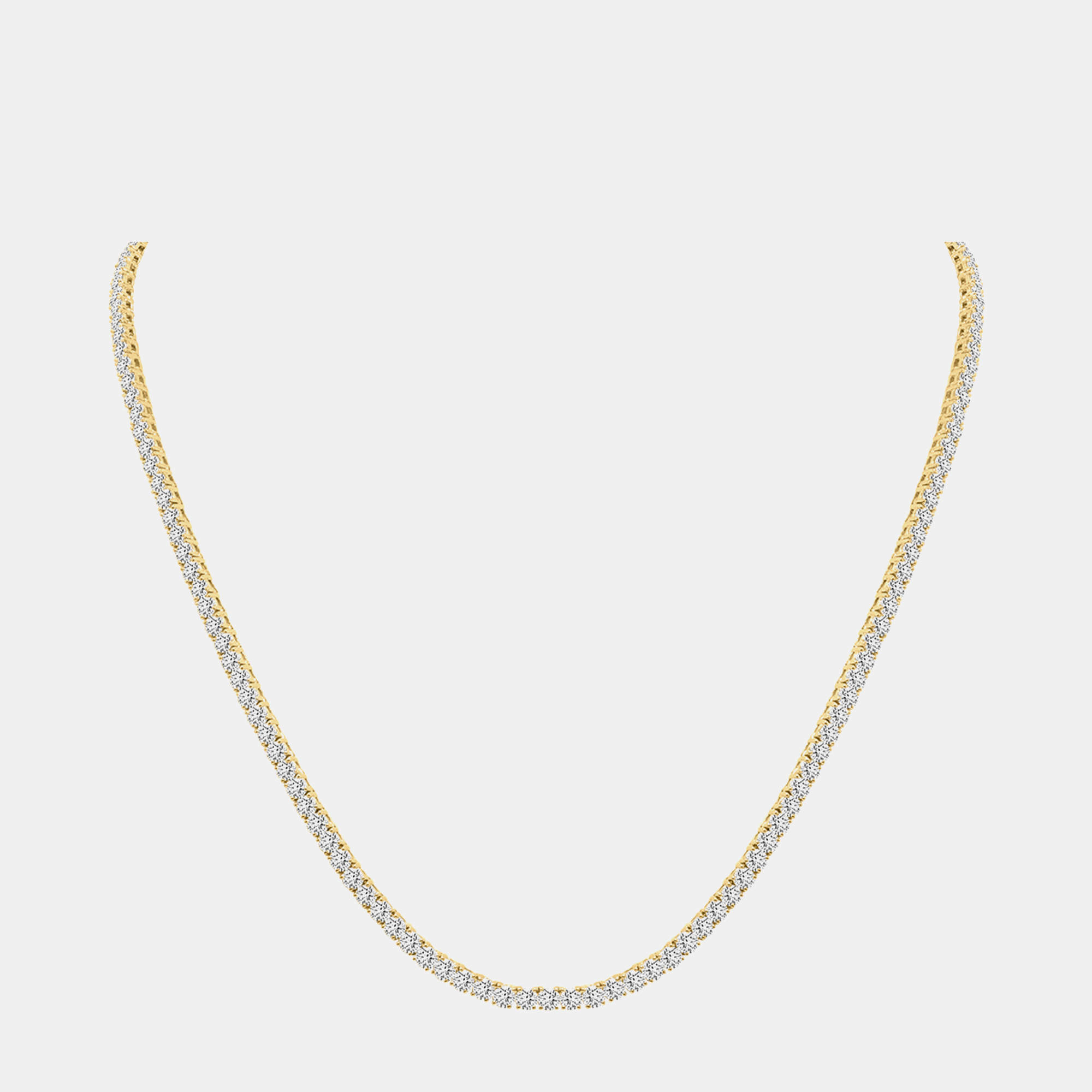 14K Yellow Gold Lab Grown Diamond Straight Line Necklace 18 inches (25.00 Ct)