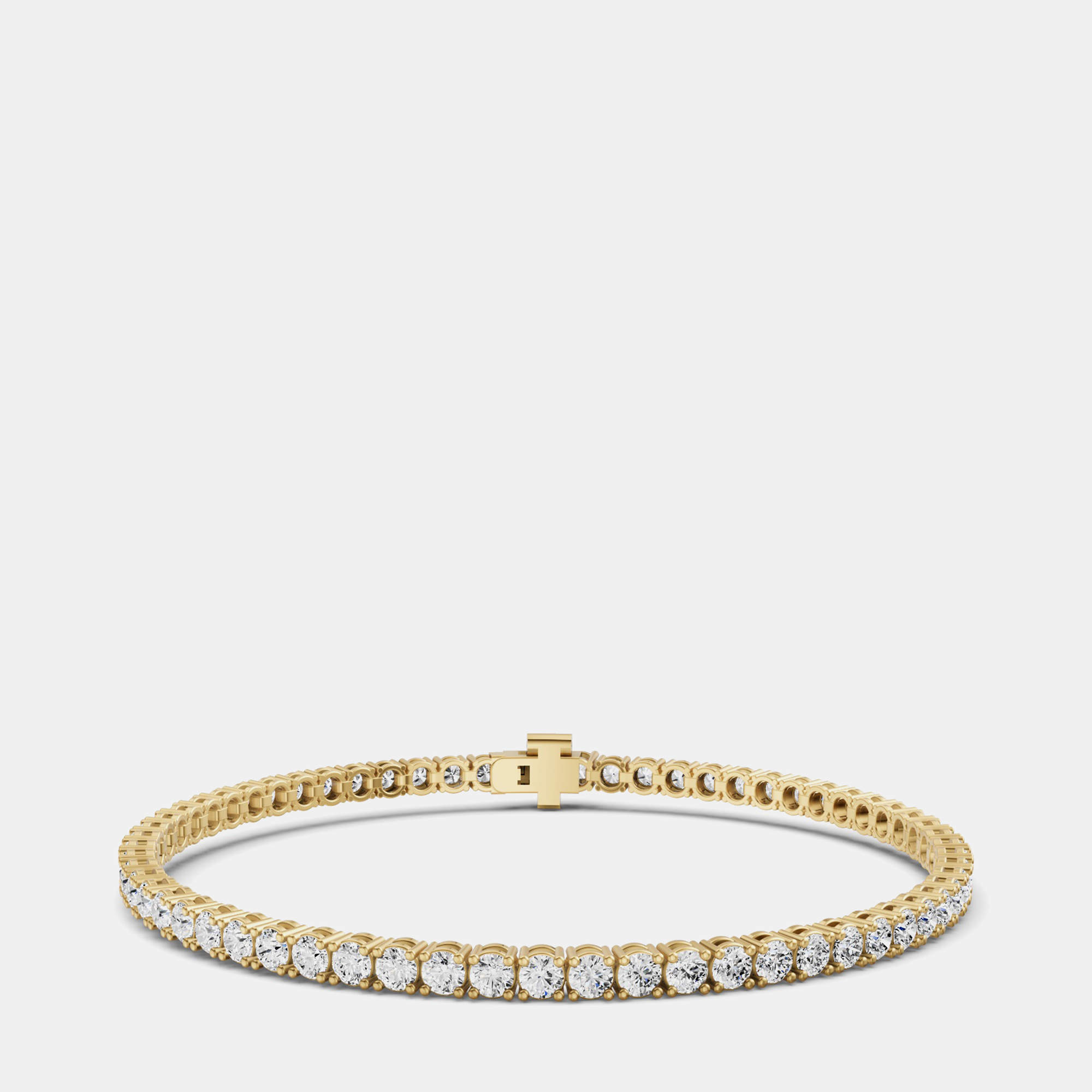 14K Yellow Gold Lab Grown Diamond Lightweight Bracelet 7 Inches (10 Ct)