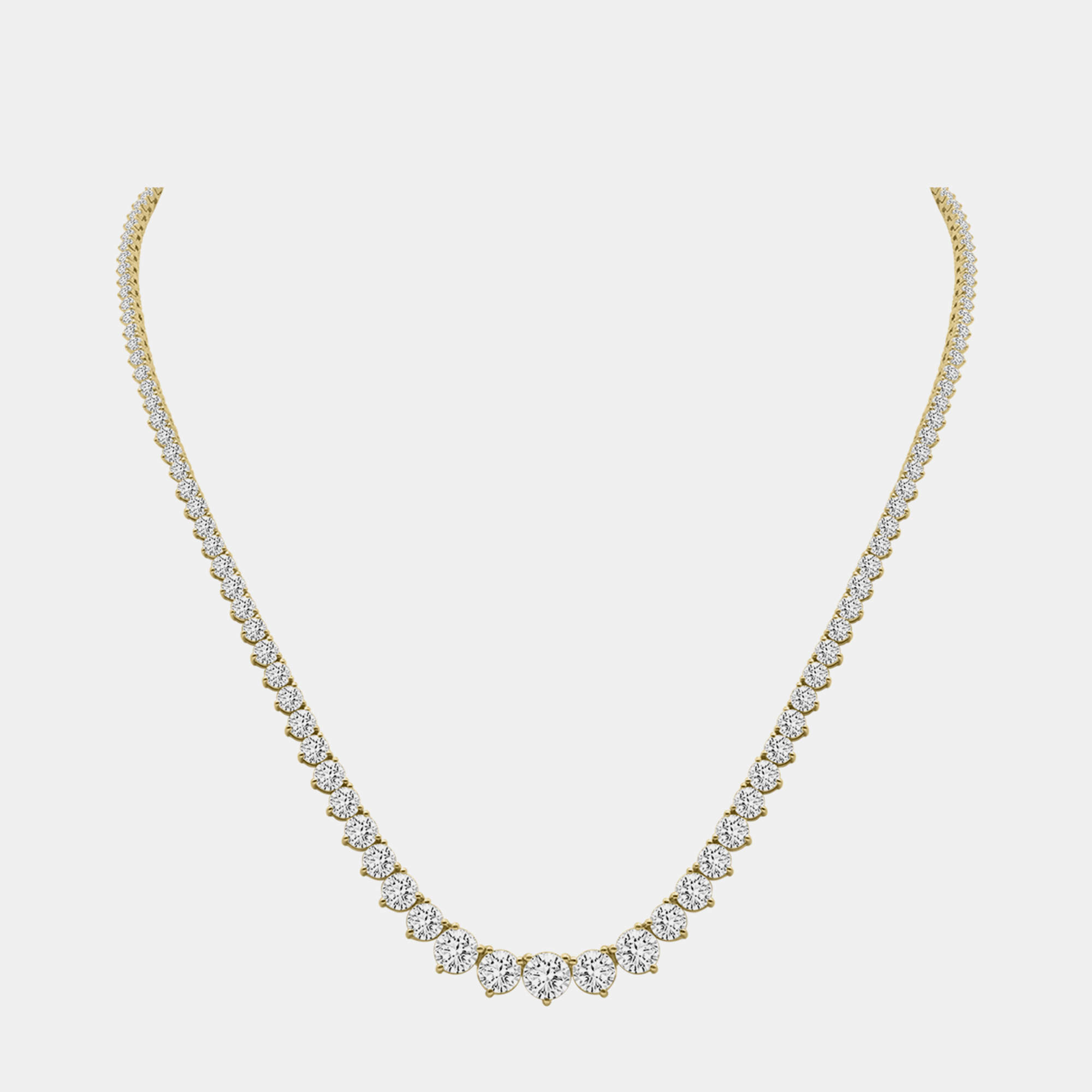 14K Yellow Gold Lab Grown Diamond Graduated Necklace (10.00Ct)