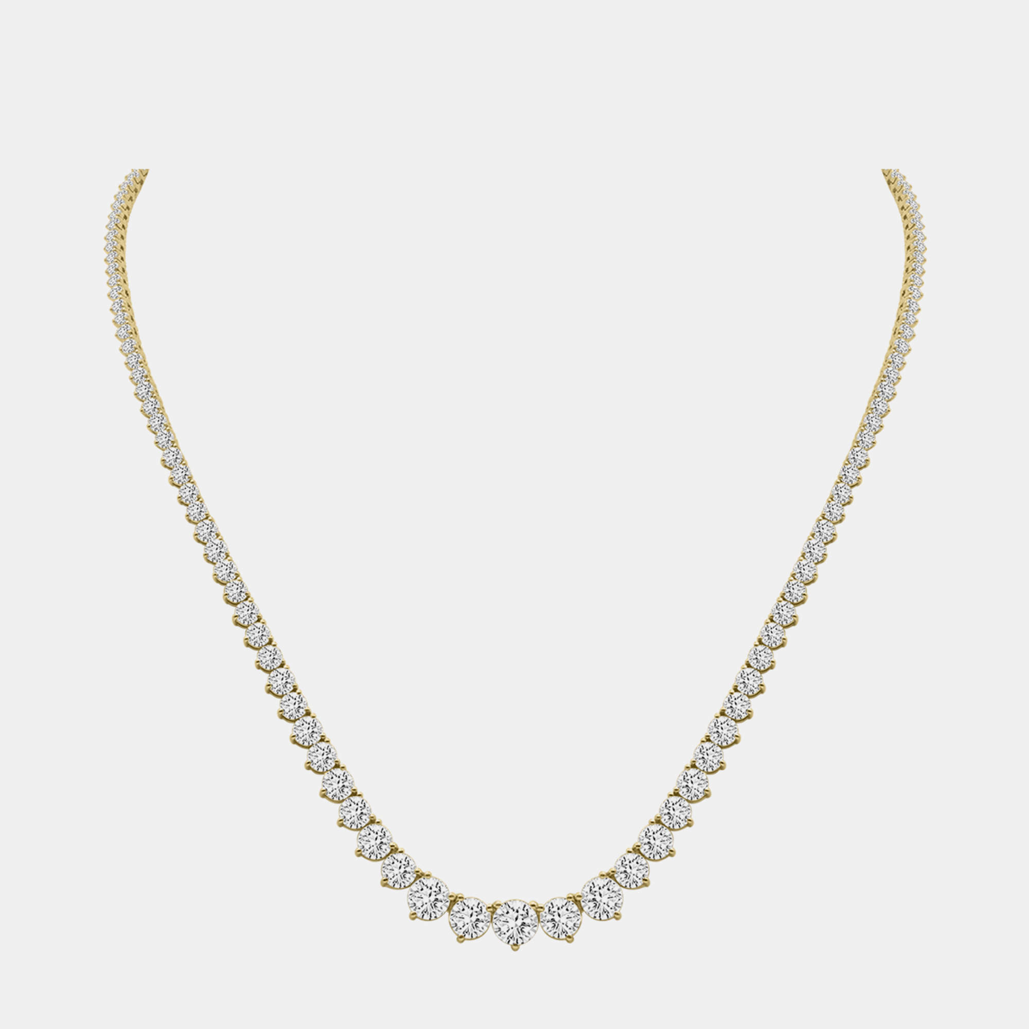 Pre Owned 14K Yellow Gold Lab Grown Diamond Graduated Necklace (35.00 ct)