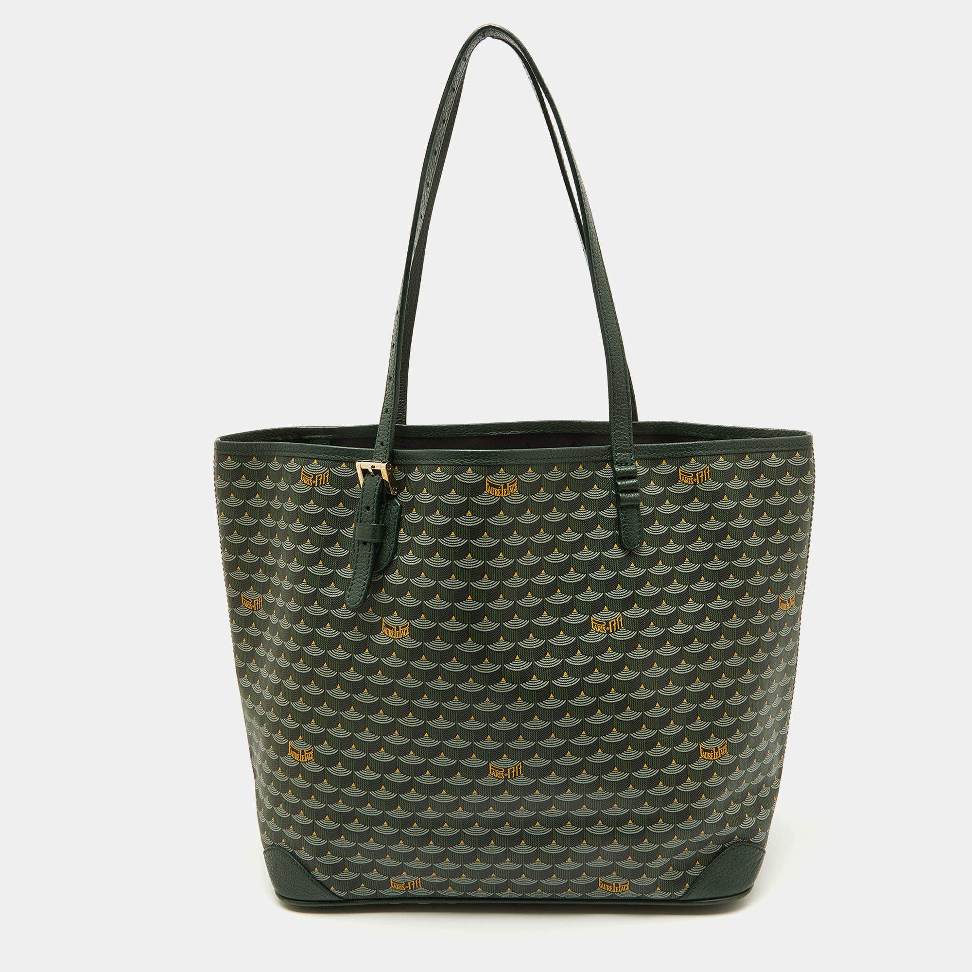 Pre Owned Faure Le page Green Coated Canvas and Leather Daily Battle 35 Tote