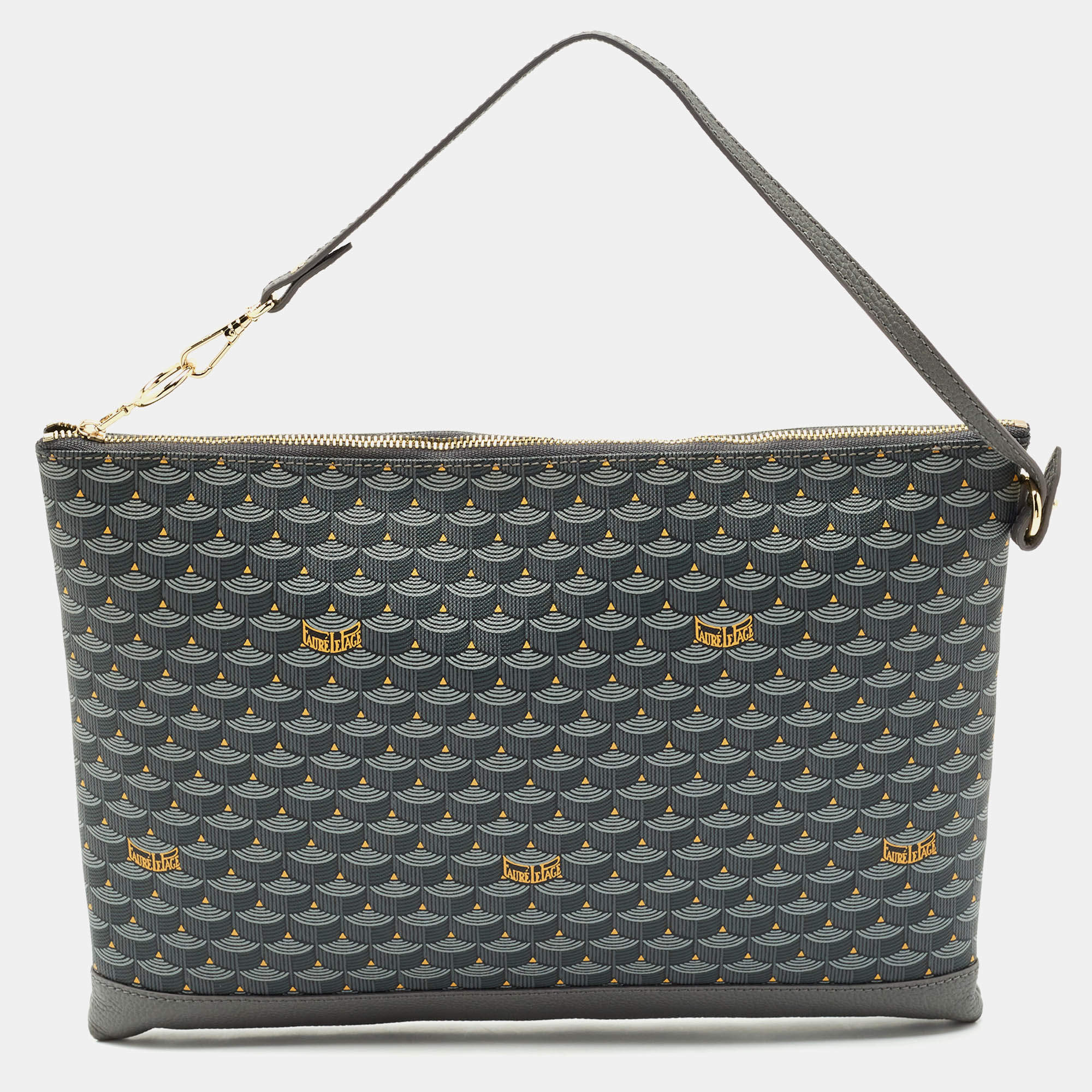 Faure Le Page Grey Scale Coated Canvas Pochette Zip 33 