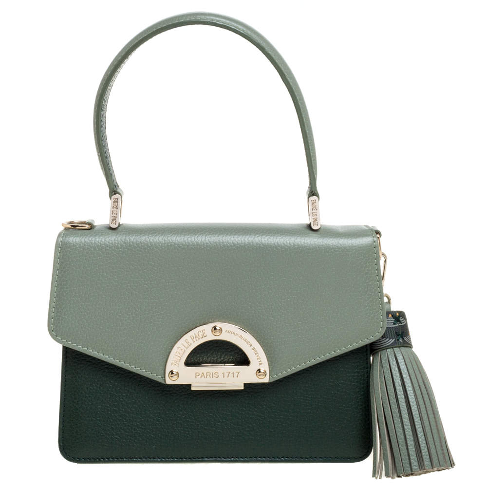 مملوكة مسبقًا Faure Le Page Two Tone Leather Parade 19 Top Handle Bag