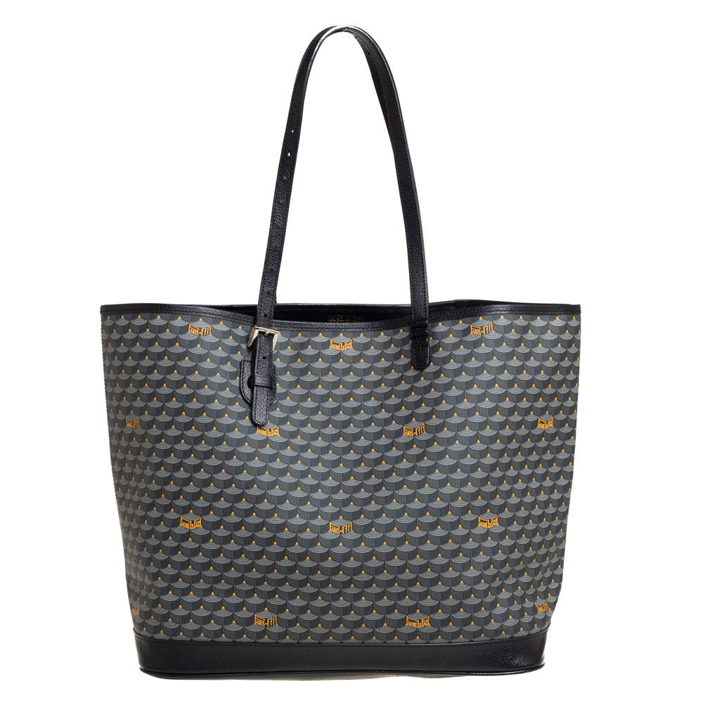 Pre Owned Faure Le Page Black Coated Canvas and Leather Daily Battle Tote