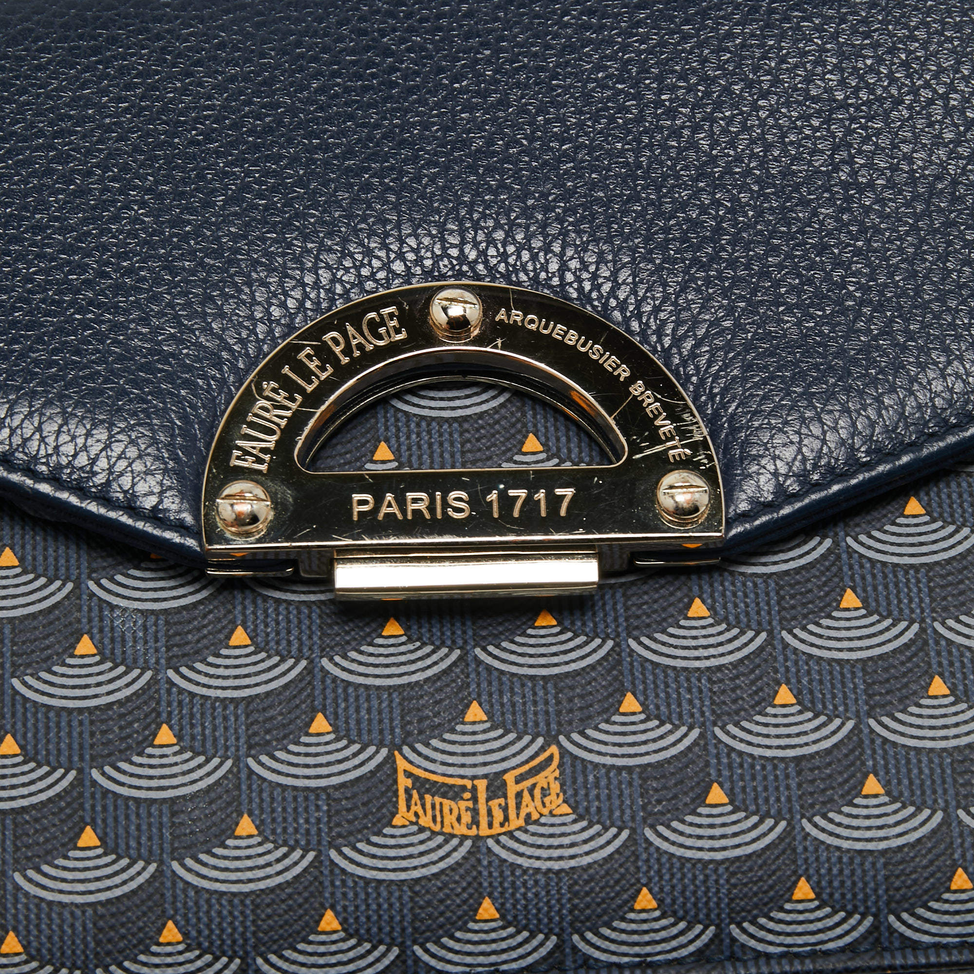 Fauré Le Page - Dream Bag 55 Travel Bag - Paris Blue Scale Canvas & Navy Leather