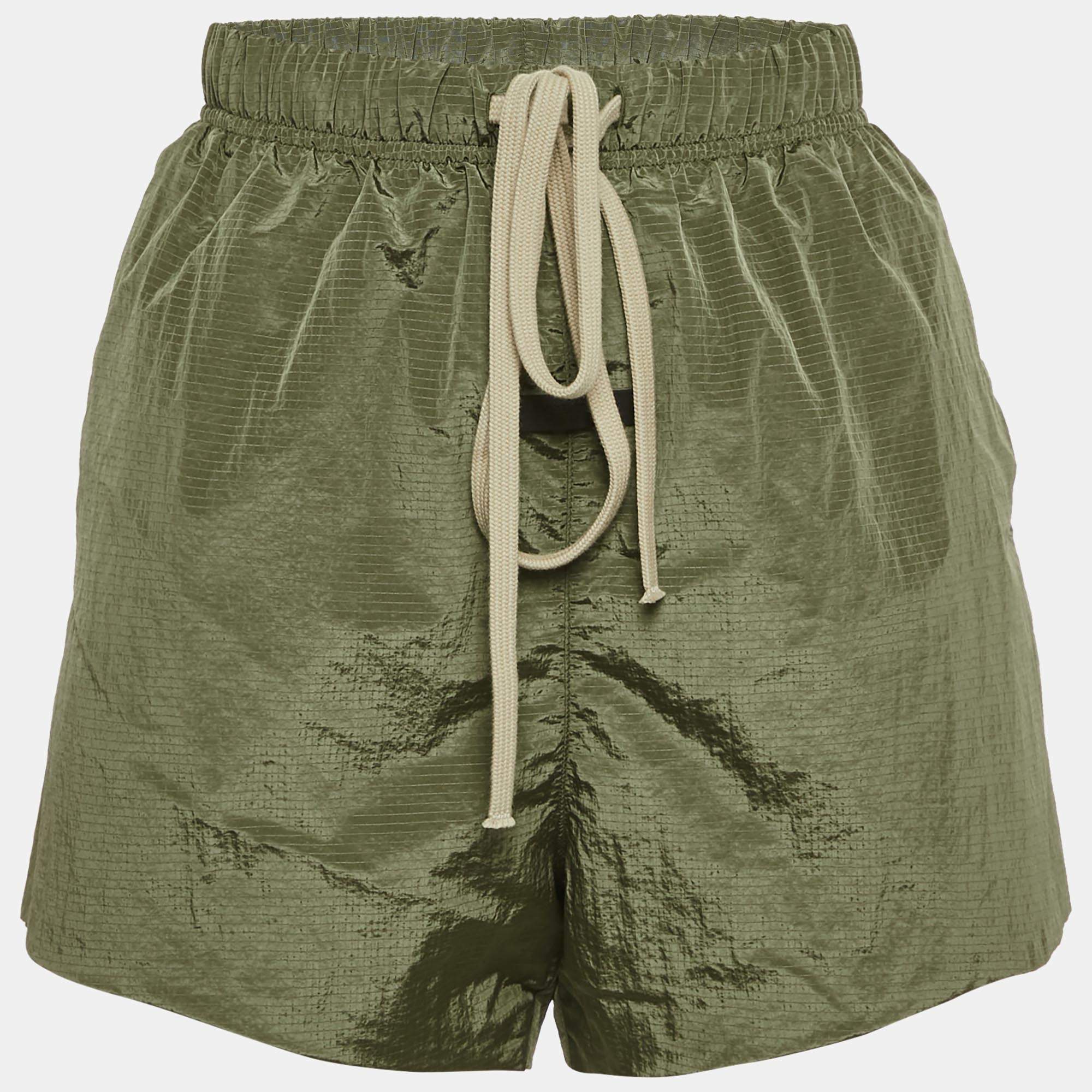 Fear of God Green Nylon Ripstop Running Shorts XXS