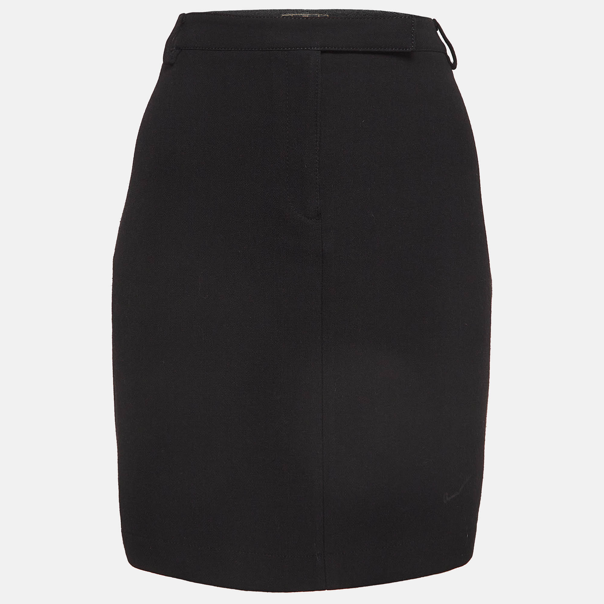 【送料&関税込】Fendi Black Crepe Skirt Fendi Jeans Vintage Black Crepe Pencil Skirt L Fendi Jeans