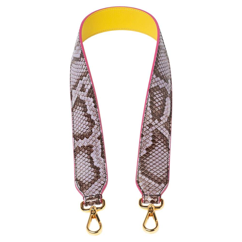 Pre Owned Fendi Multicolor Python  Strap You Shoulder Bag Strap