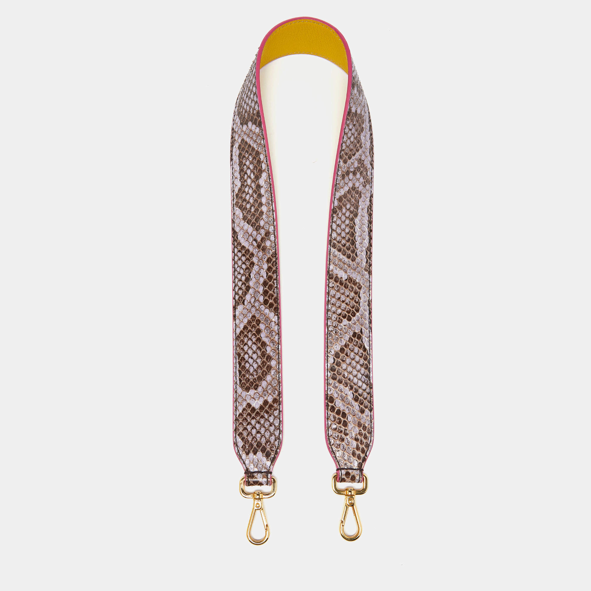 Pre Owned Fendi Multicolor Python Shoulder Bag Strap