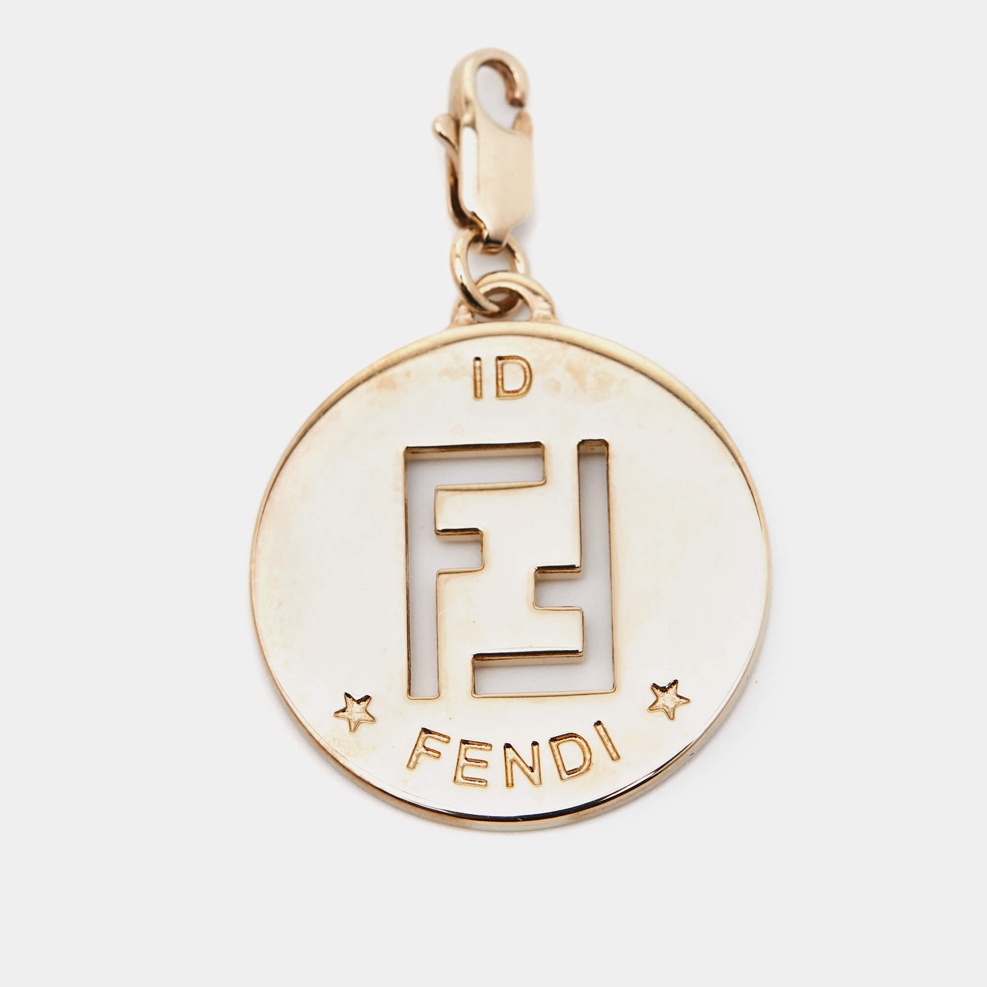 Pre Owned Fendi FF Identification Gold Tone Charm