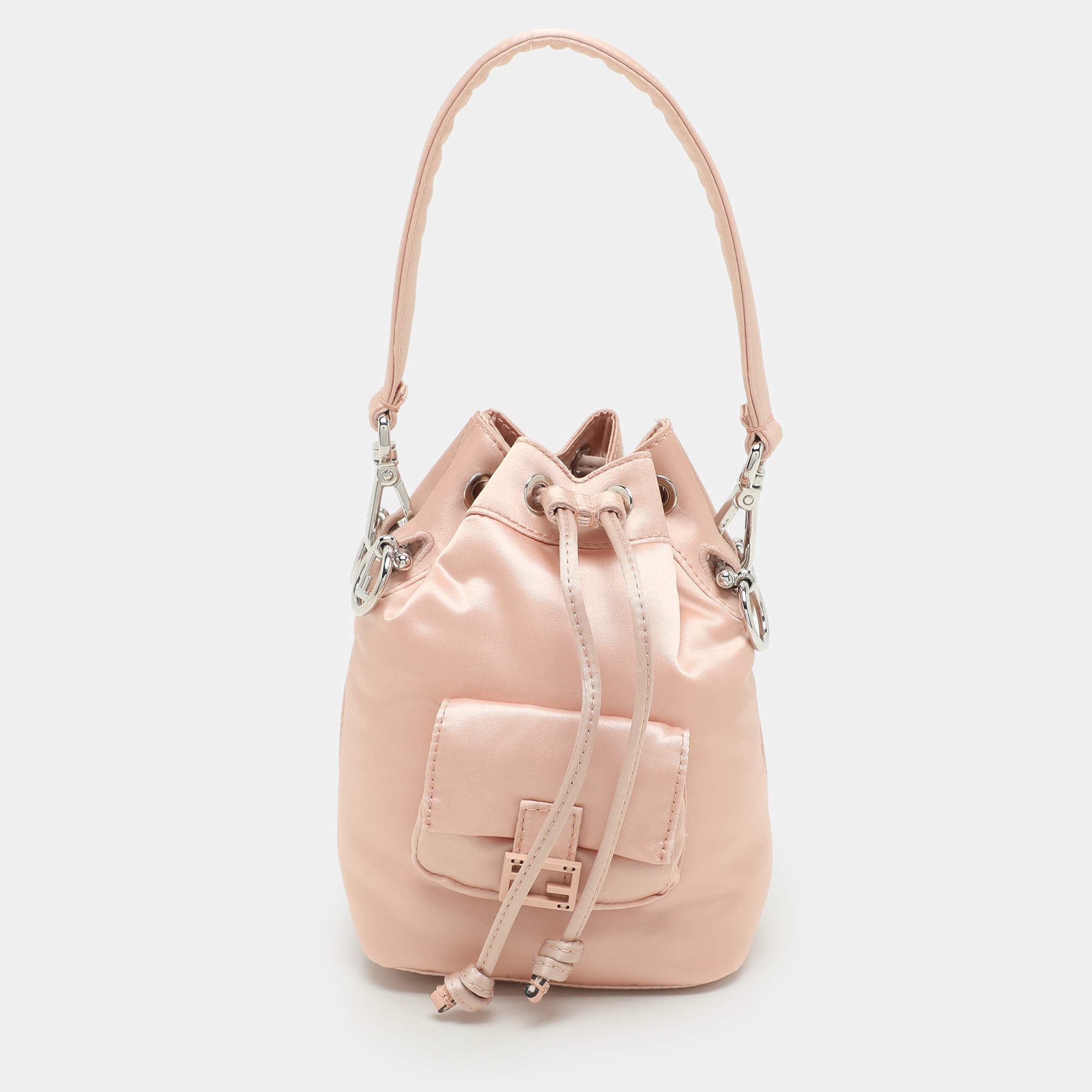 Fendi Baby Pink Nylon Mini Mon Tresor Bucket Bag