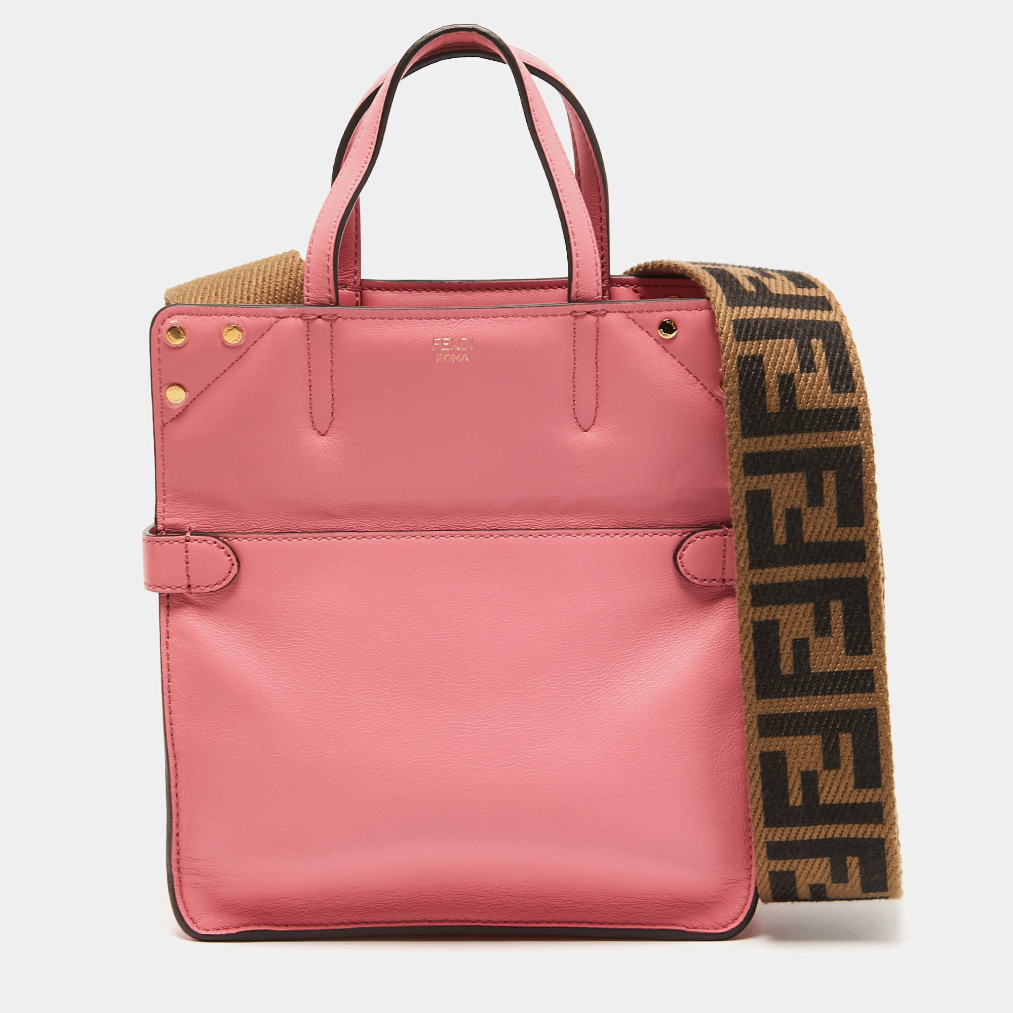 Fendi Pink Leather Small Flip Bag