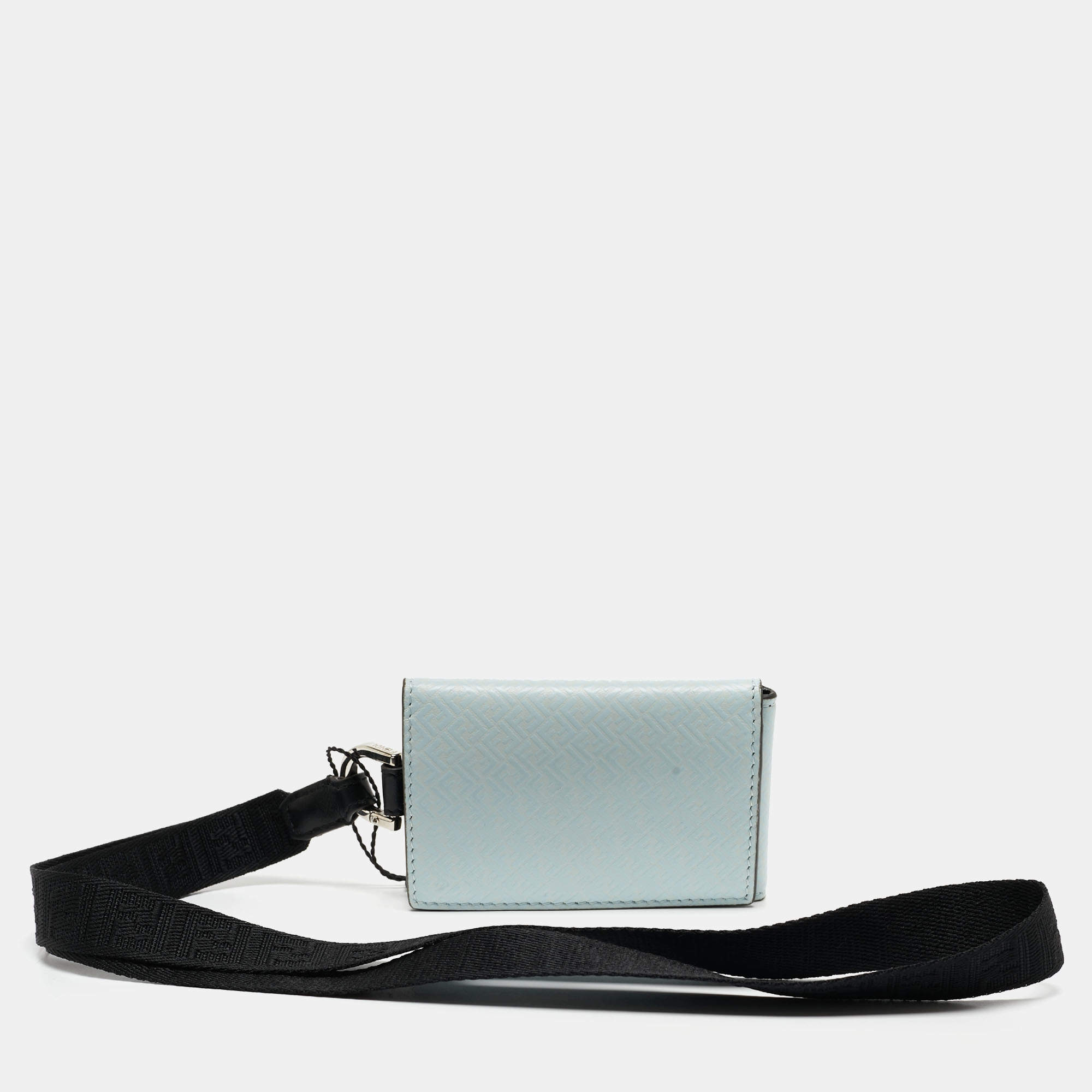 Pre Owned محفظة بطاقات فندي جلد زوكا أخضر مينت