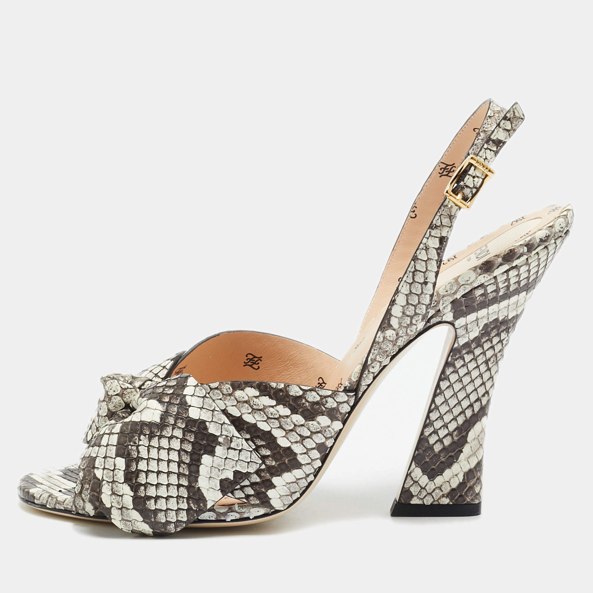 Pre Owned صندل فيندي فريدوم بايثون بيج مقاس 41 بفتحة كعب