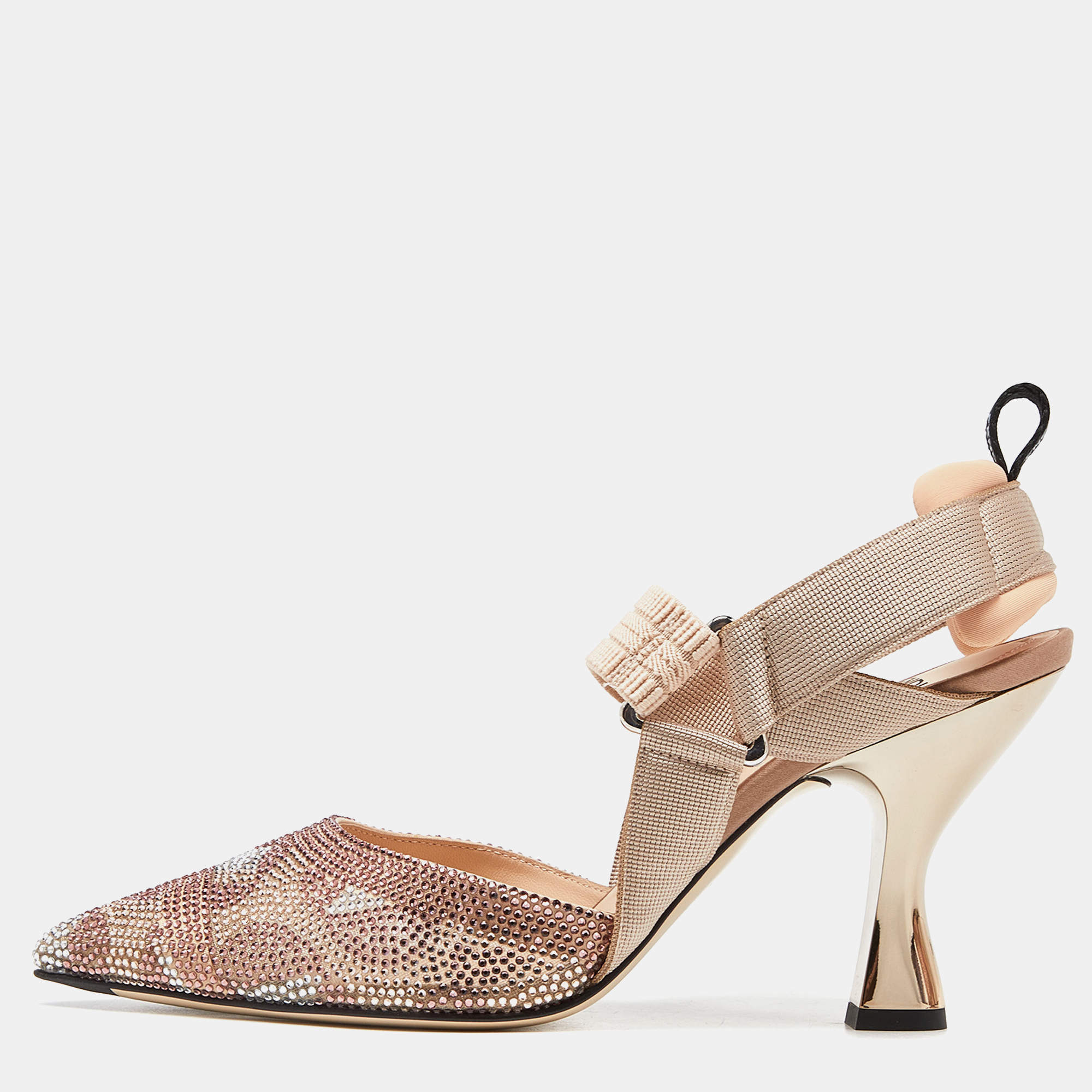 パンプス FENDI EMBELLISHED FABRIC COLIBRI PUMPS Colibrì Technical fabric Blue | Fendi