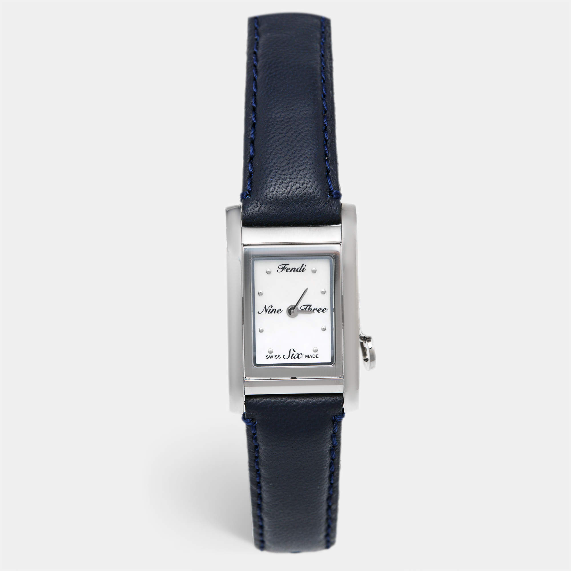Fendi Mother of Pearl Stainless Steel Leather 7100L Women's Wristwatch 21 mm