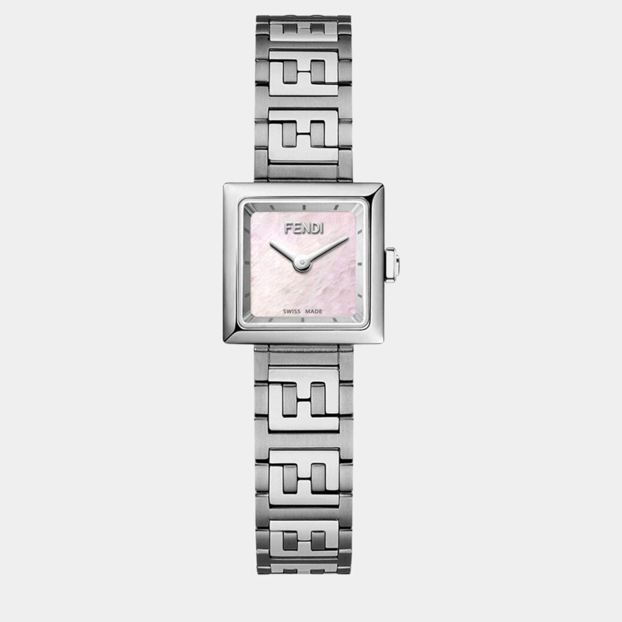 Pre Owned Fendi Silver Steel Watch