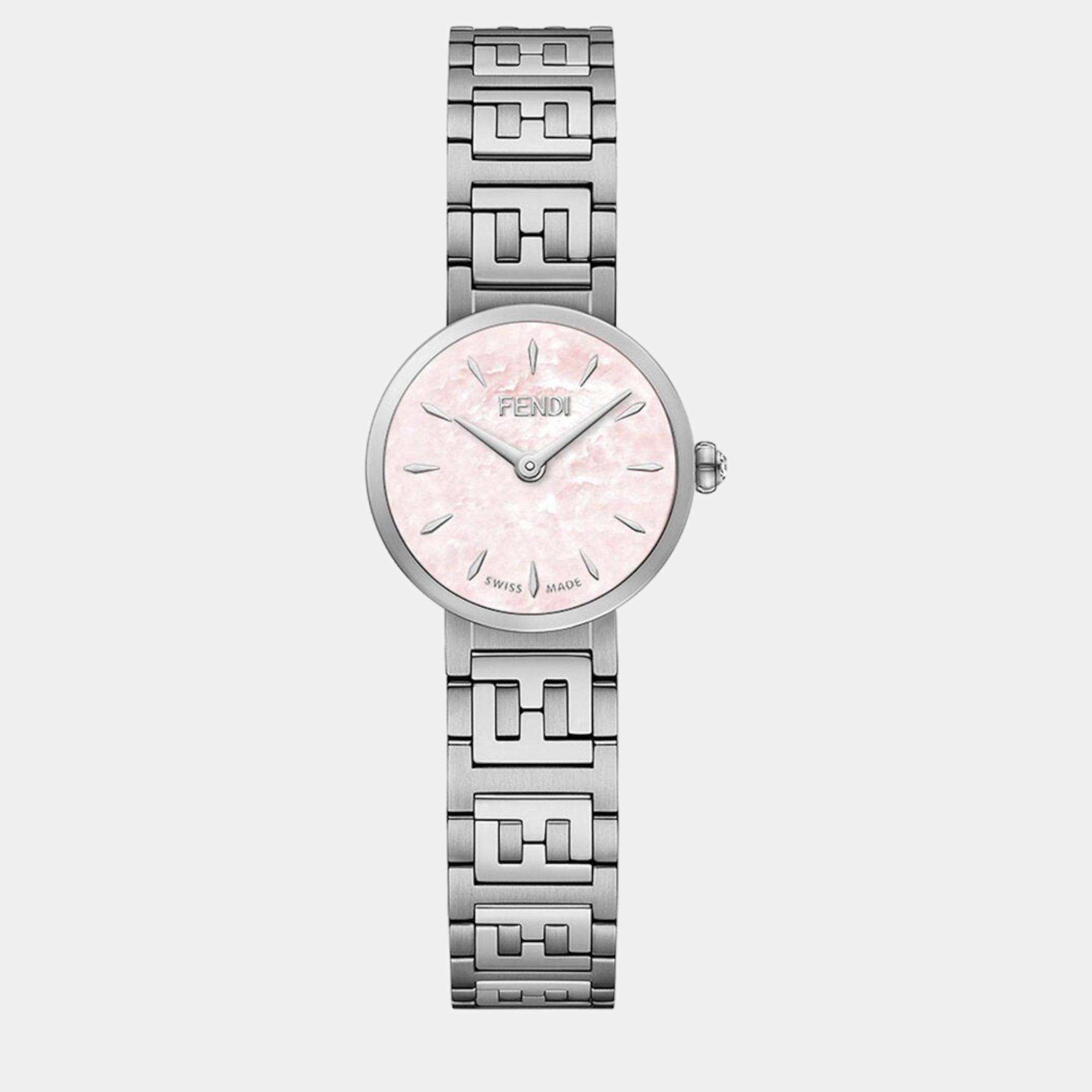 Pre Owned Fendi Silver Steel Watch