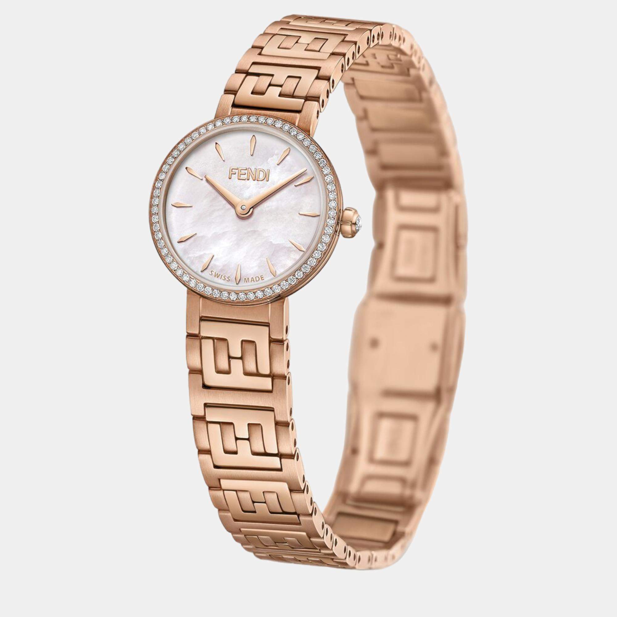 Fendi Rosegold steel Watch