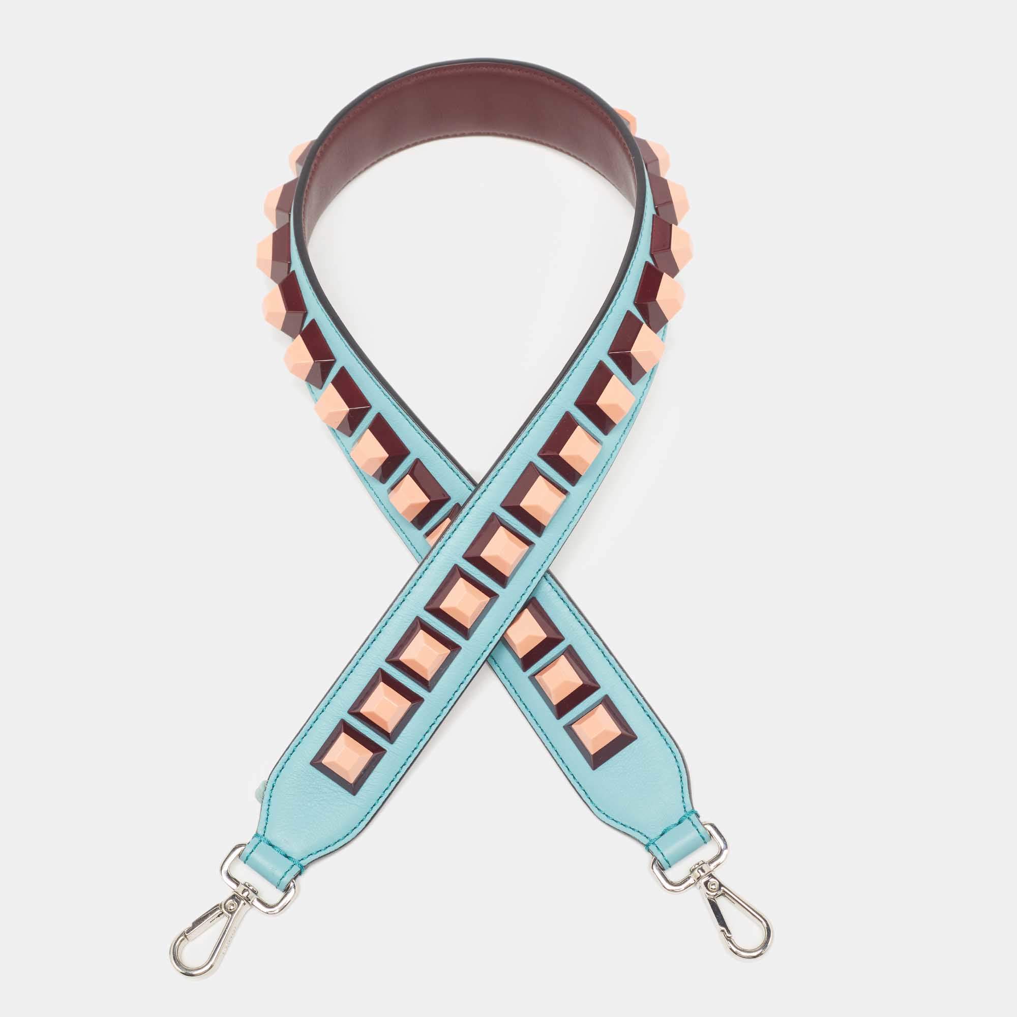 Pre Owned حمالة حقيبة كتف فندي ستراب يو جلد متعدد الألوان مرصعة 