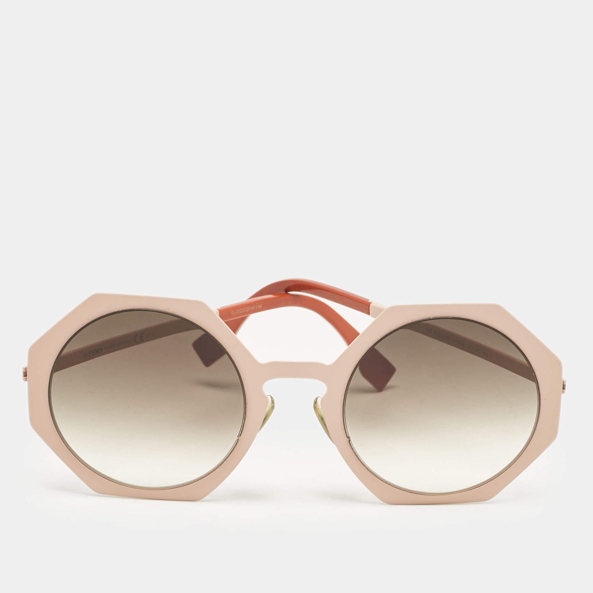 Fendi Peach/Brown Gradient FF0152/S Geometric Sunglasses