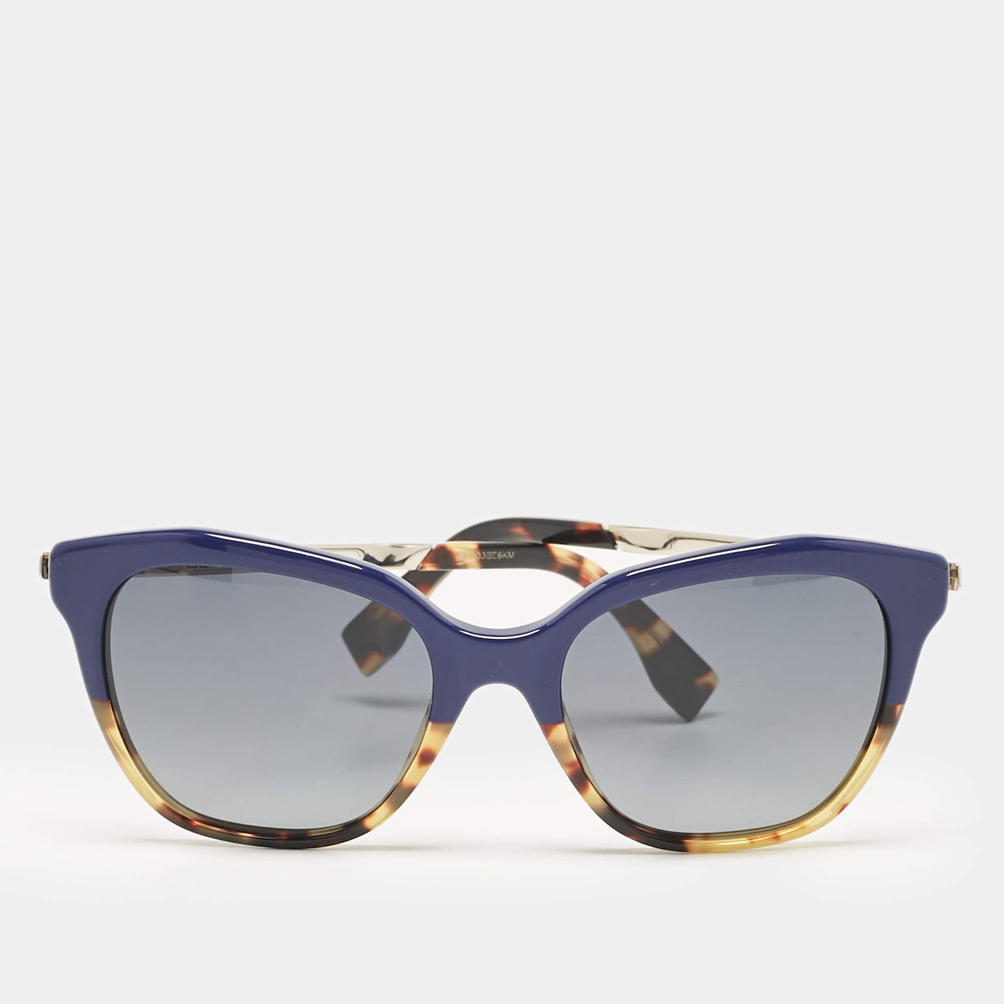 Pre Owned Fendi Tortoise Blue/Blue FF0089/S Cat-Eye Sunglasses