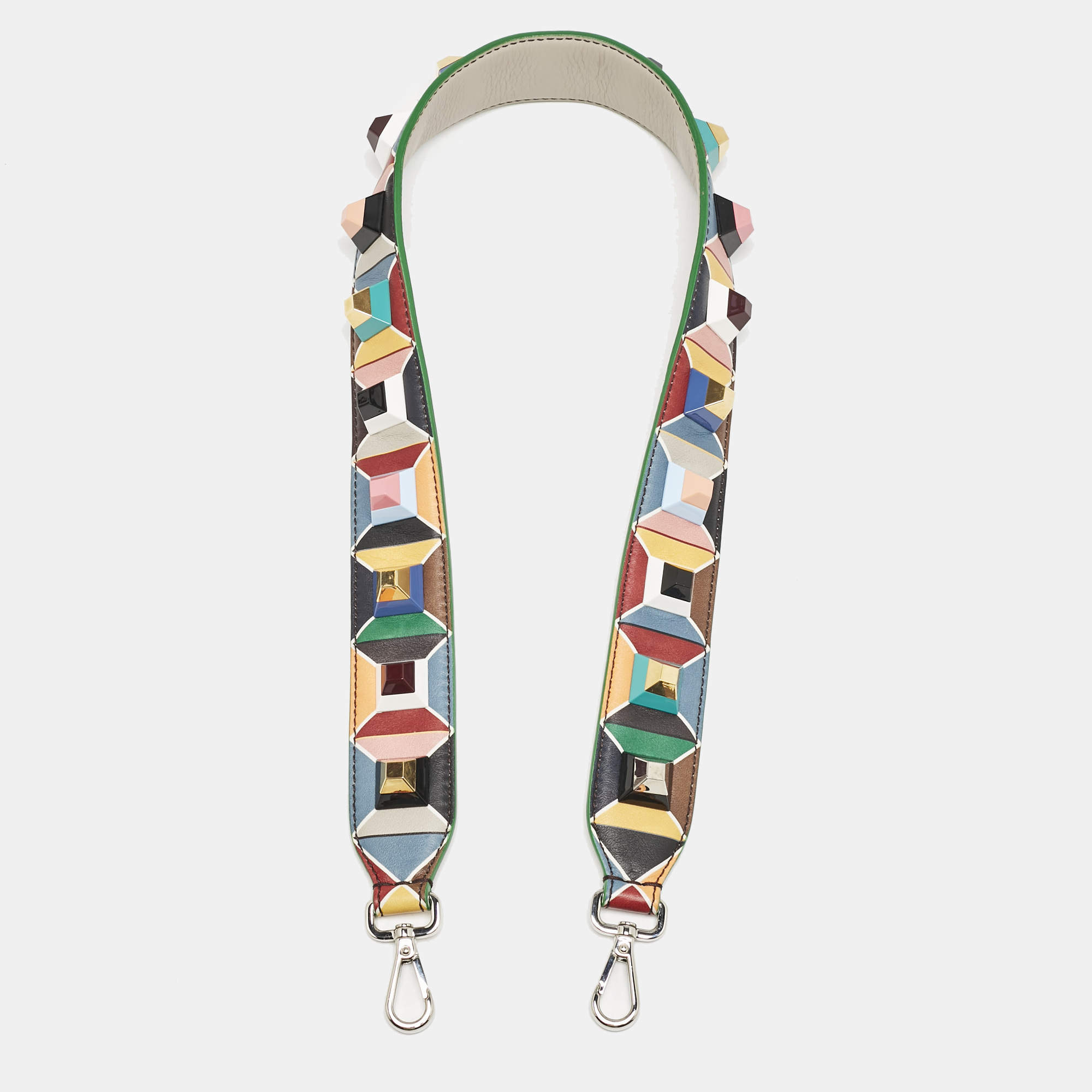 Fendi Multicolor Leather Studded Strap You Shoulder Bag Strap